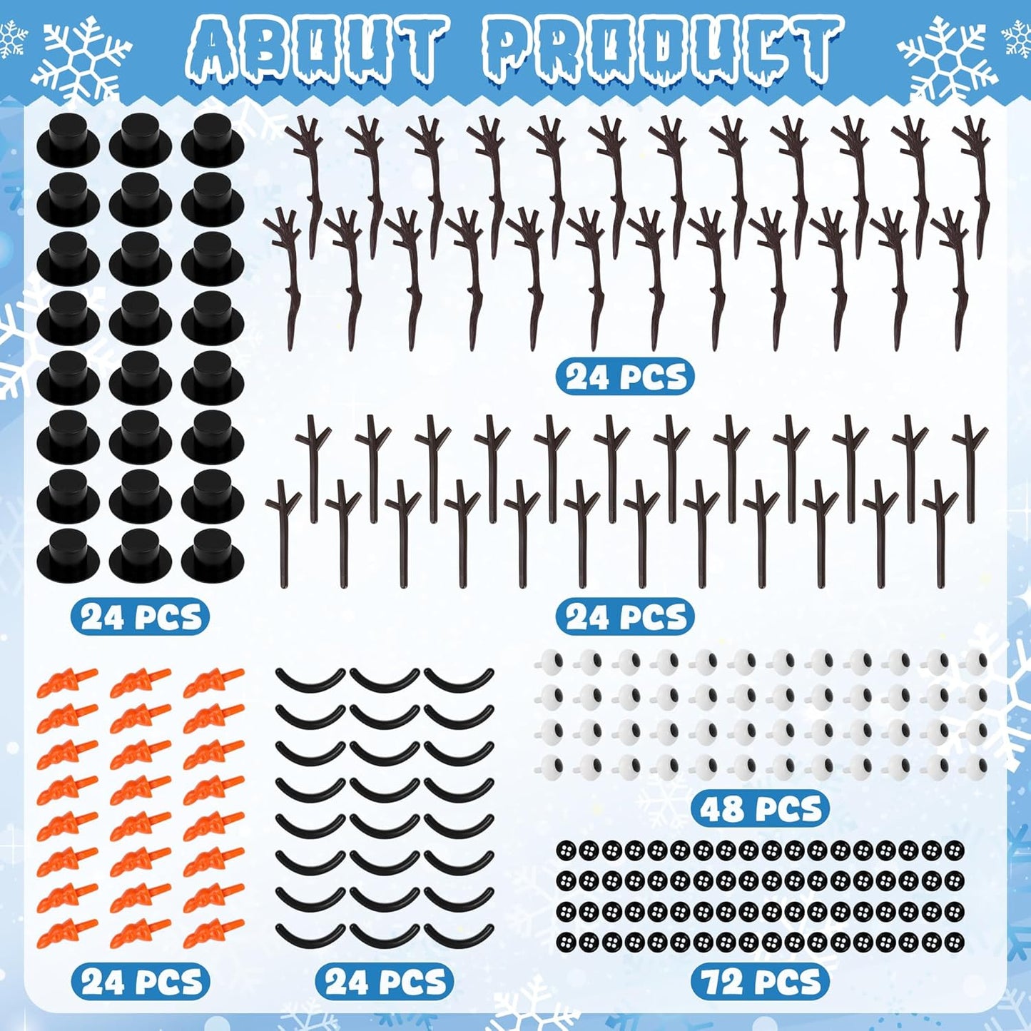 24 Pack Snowman Crafts, Christmas Decoration DIY Kit, Christmas Snowman Gift Bulk, Build a Modeling Clay Snowman Kit with Air Dry Clay Xmas Stocking Stuffers Gift for Party Favors Winter Activities