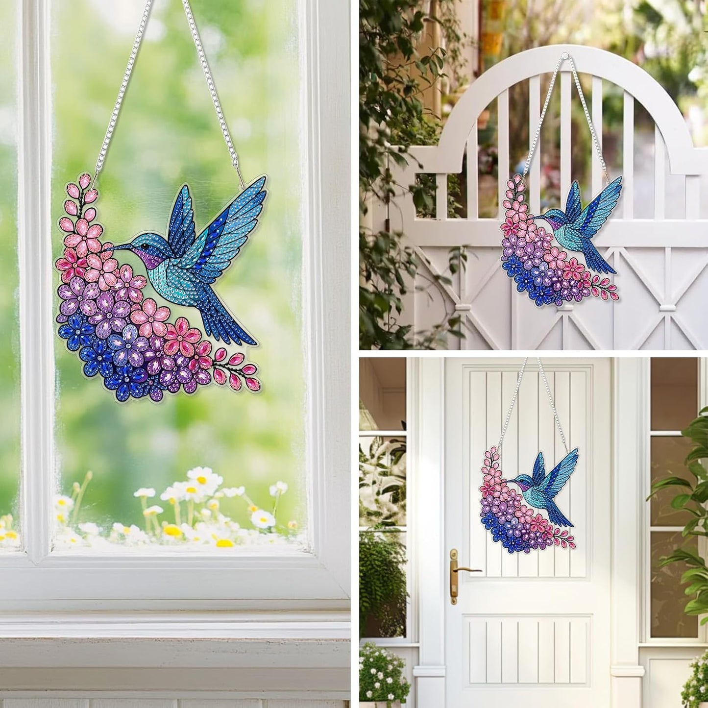 EOBROMD Diamond Hanging Art Kits for Adults, Bird Diamond Art Painting Suncatcher, DIY Special Shaped Rhinestone Kits for Adults, Window Pendants Home Garden Wall Hanging Ornament