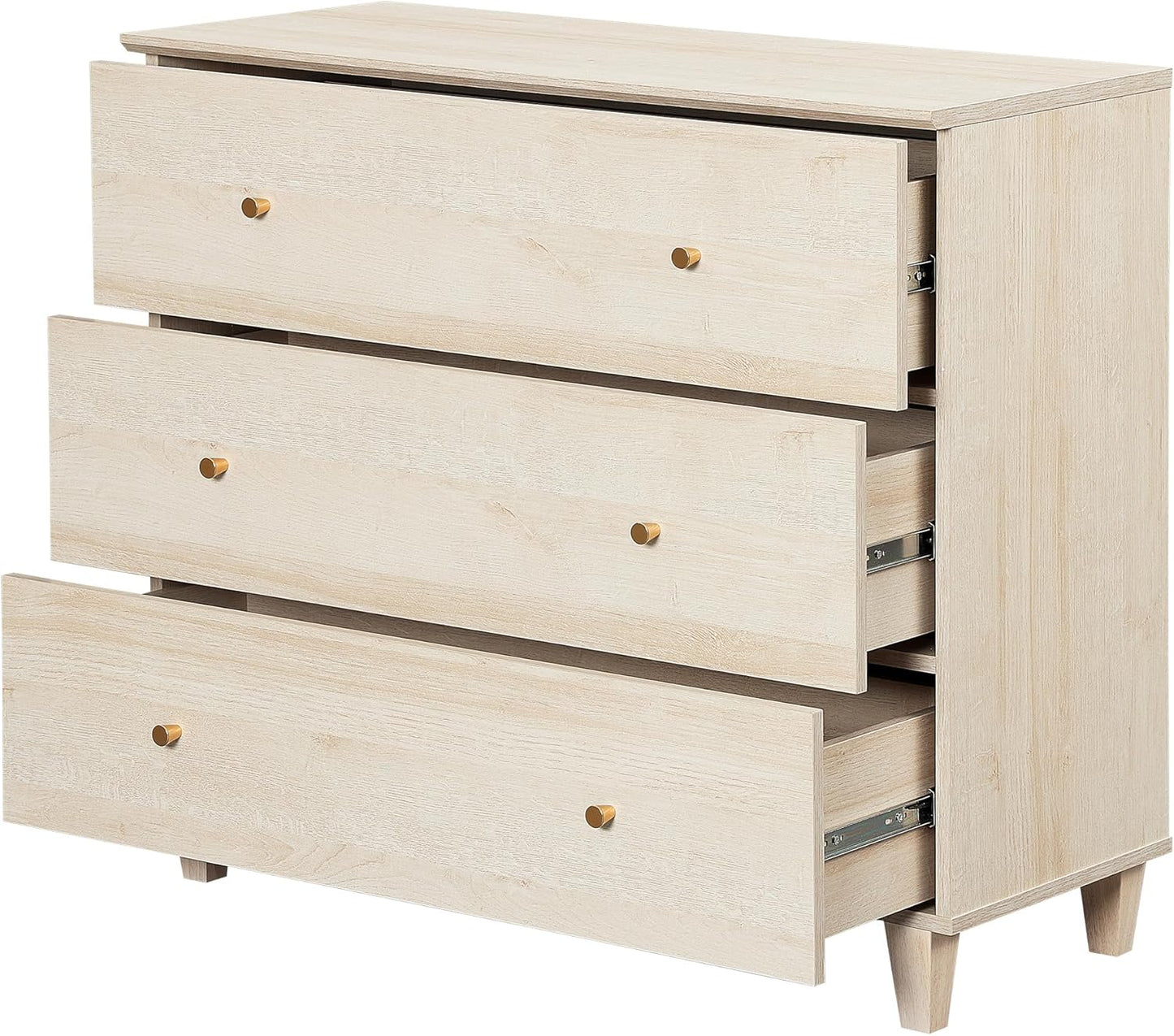 WAMPAT Dresser with 9 Drawers, Bedroom 3-in-1 Wide Wooden Chest of Drawers, Modern Long Dressers Closet Storage Organizer w/Solid Wood Legs for Living Room, Kids Room, Nursery, Light Oak, 106 Inches