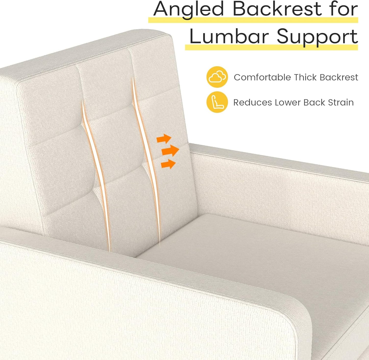 Kromax Mid-Century Modern Accent Chair for Living Room, 496 Lb. Weight Capacity, Dual Armrests, Comfy Extra Large Seat, Timeless Style Perfect for Reading & Relaxing, Beige