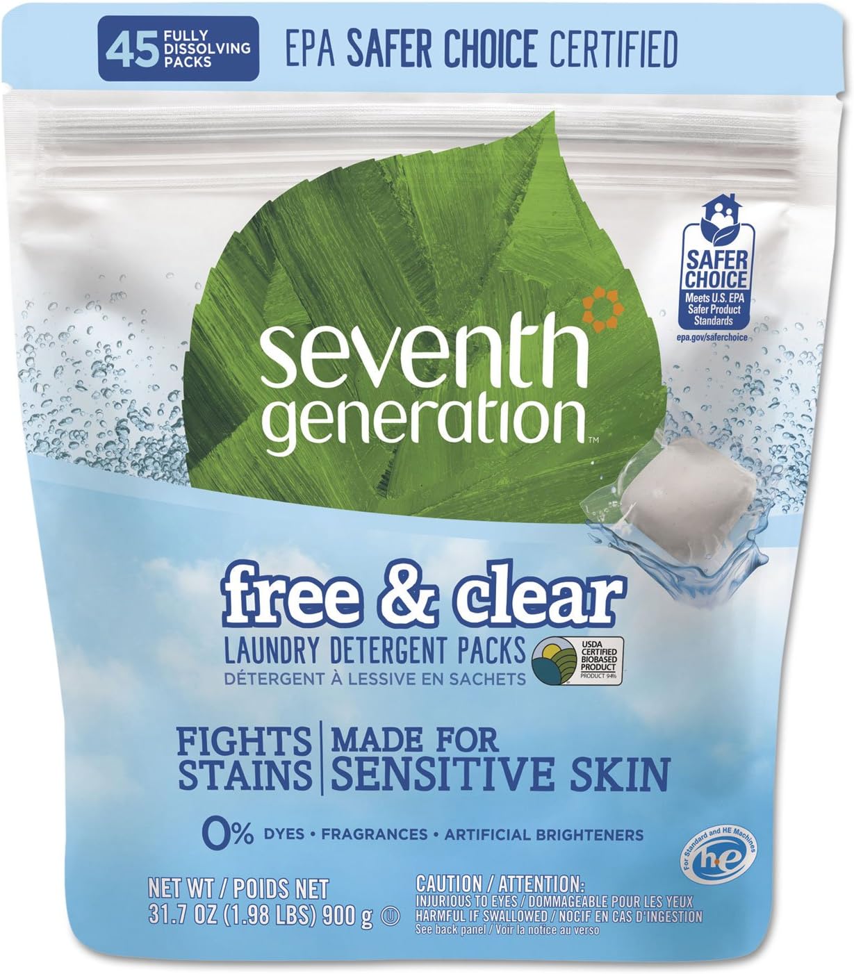 Seventh Generation Laundry Detergent, Citrus & Cedar, 8 Count, Powder