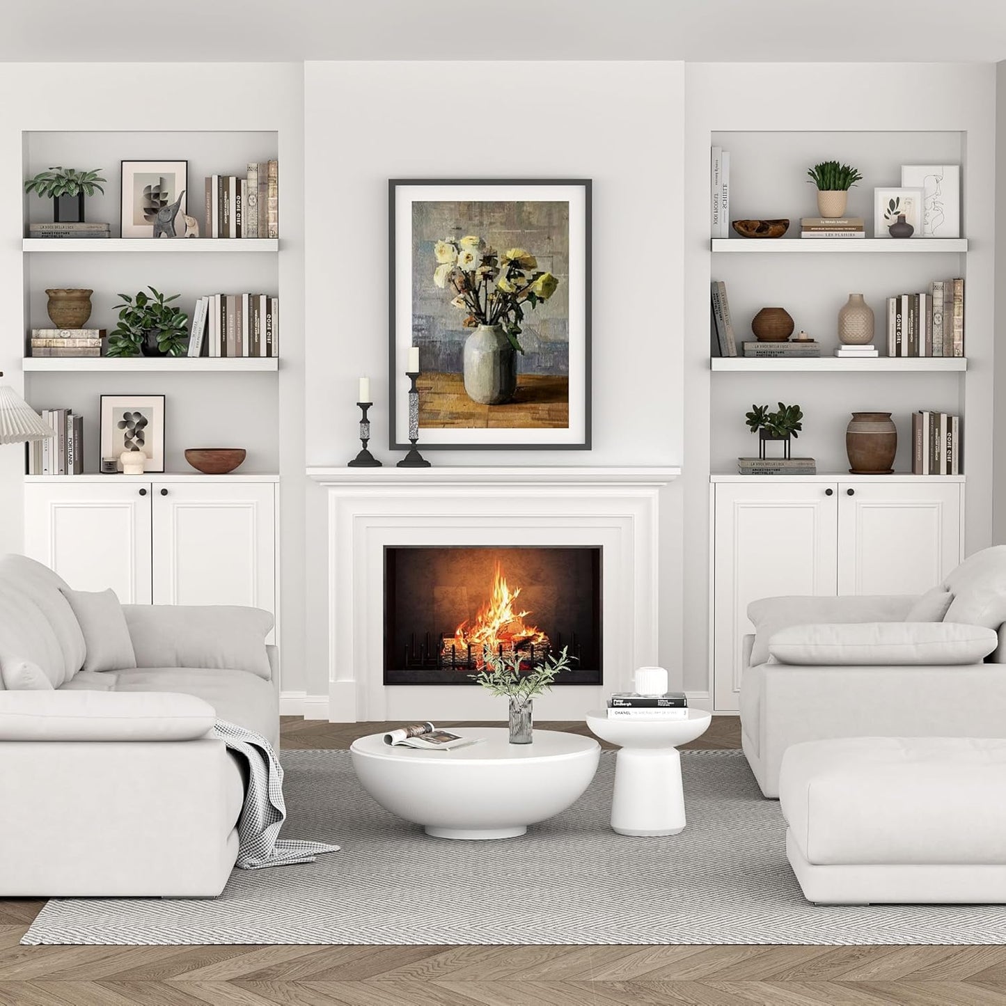 10 inch Deep Wall Shelves 36 inche Long, 1.8 Thick Single Floating Shelf Wall Mounted, Heavy Duty 70 lbs Shelves for Bedroom, Books, Living Room, Kitchen, Office Modern Farmhouse Decor, White