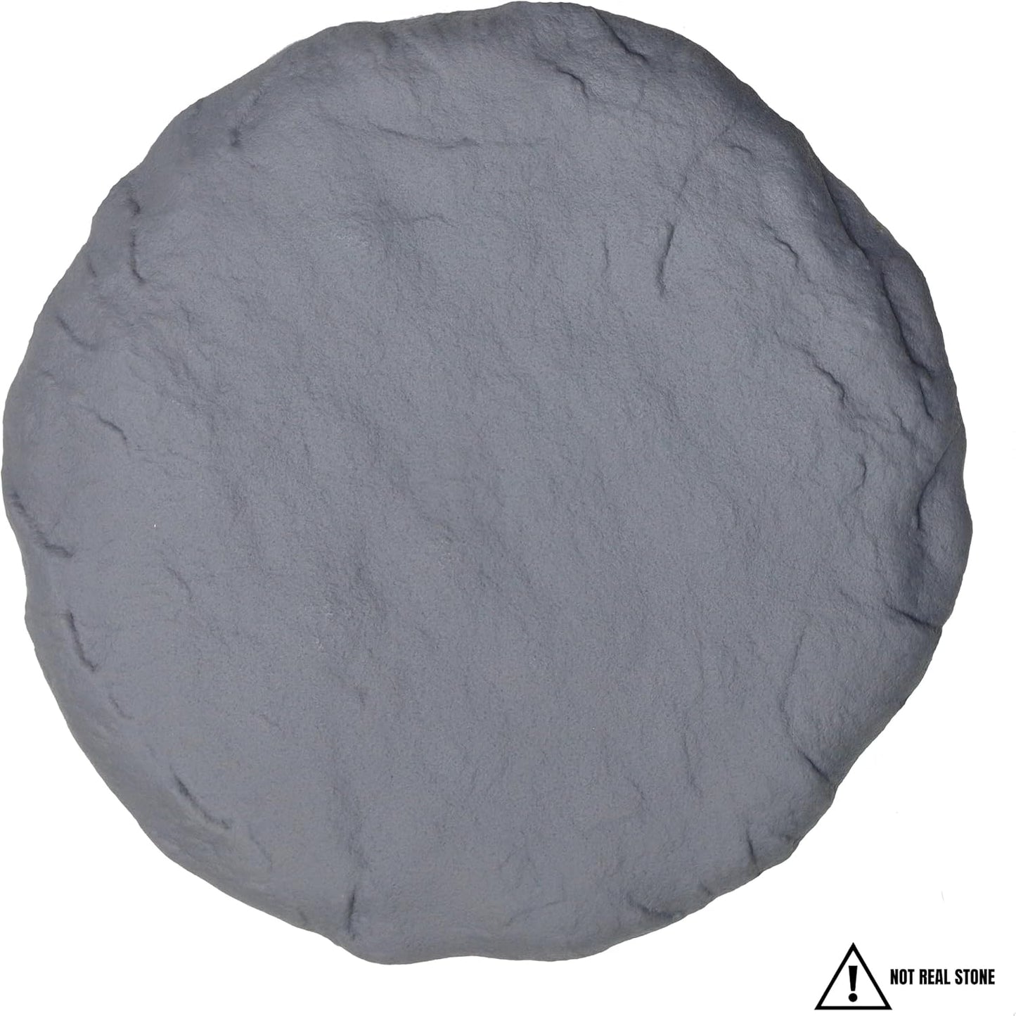 Ei Circular 15.5” Stepping Stones with Ground Stakes - Home or Garden Step Stones for Outdoor Walkway or Pathway Pavers - Resin Material (8, Light Grey Stone)