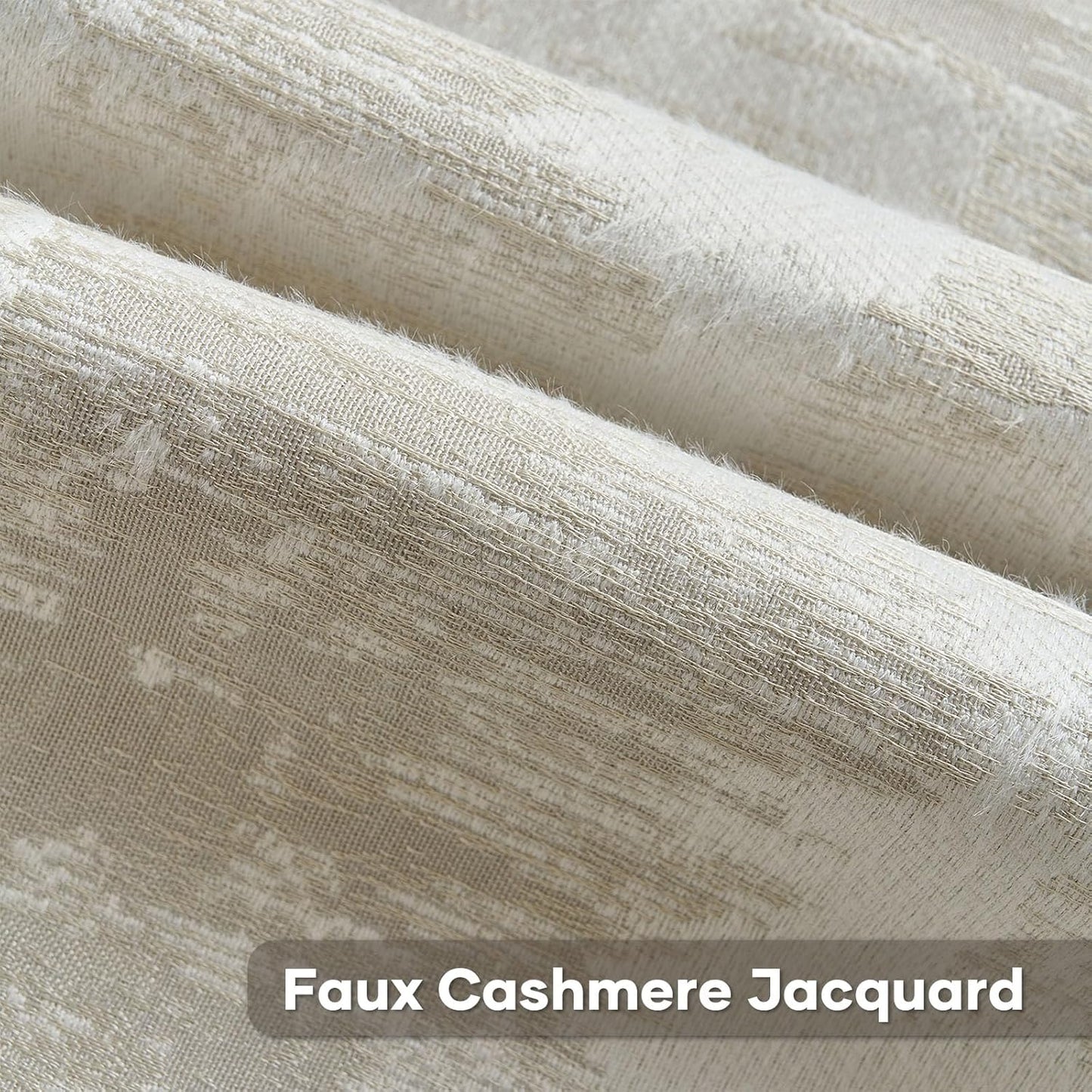 FUTEI Beige White Decorative Throw Pillow Covers 20x20 Inch Set of 2,Soft Faux Cashmere Jacquard - Textured & Cozy Cushion Case,Modern Home Decor for Couch Bed Living Room