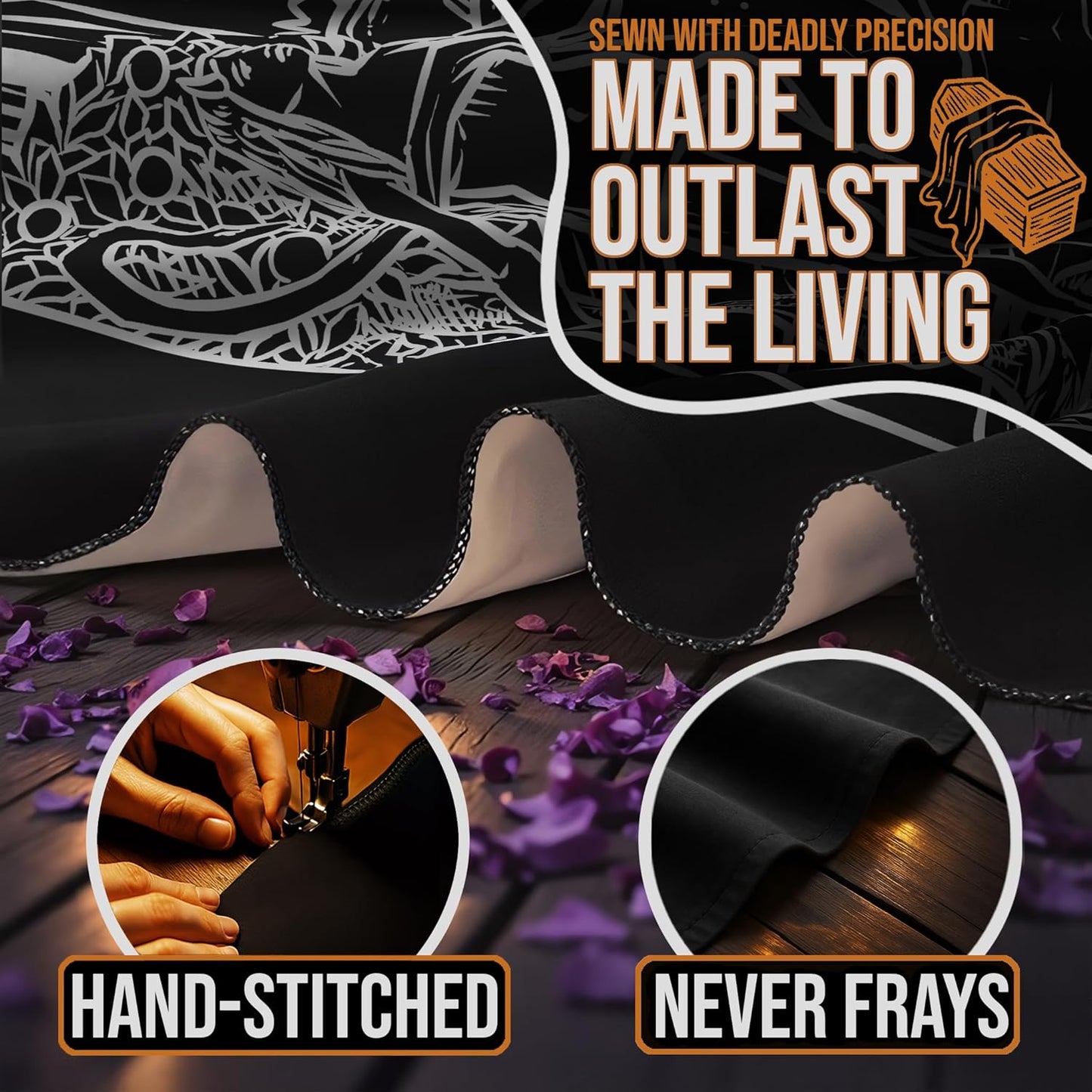 The Lovers Tarot Card Tapestry (Black & White) - Grim Reaper - Gothic Couple Halloween Home Decor Wall Hanging (80" x 68")