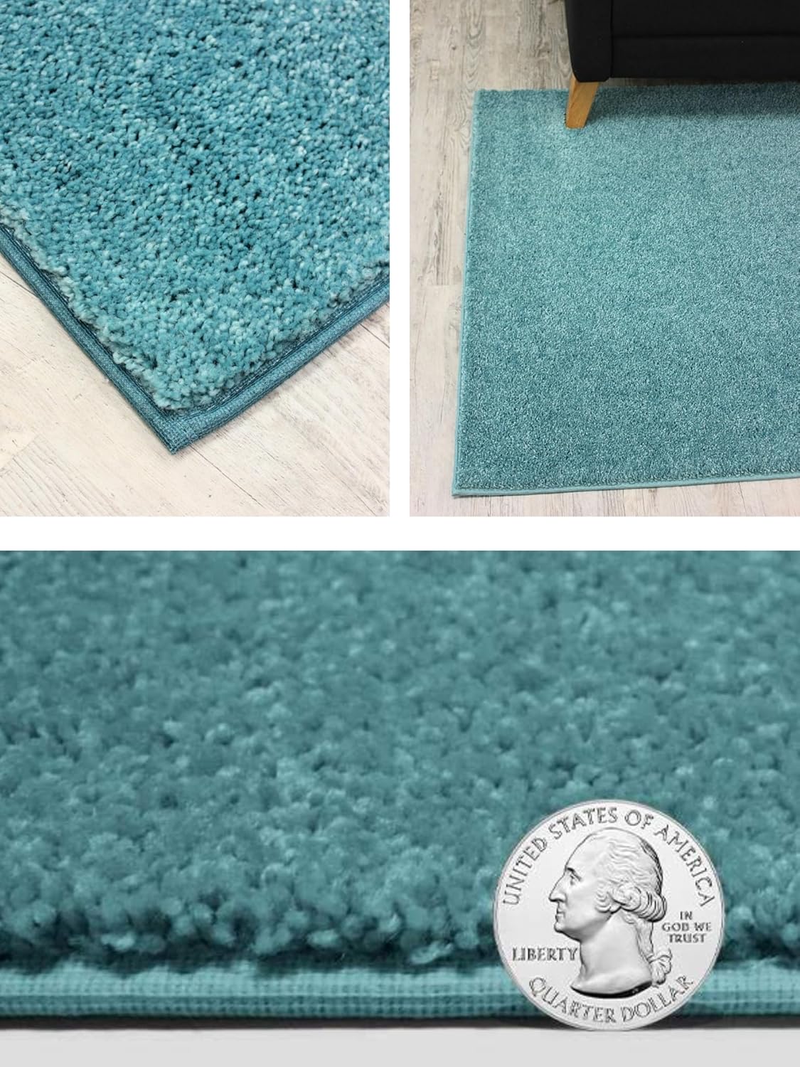 KOECKRITZ Soft and Colorful Kids Classroom Area Rugs (Passes Flammability Pill Test) Many Sizes and Bright Colors to Select from (8' x 8', Surf)