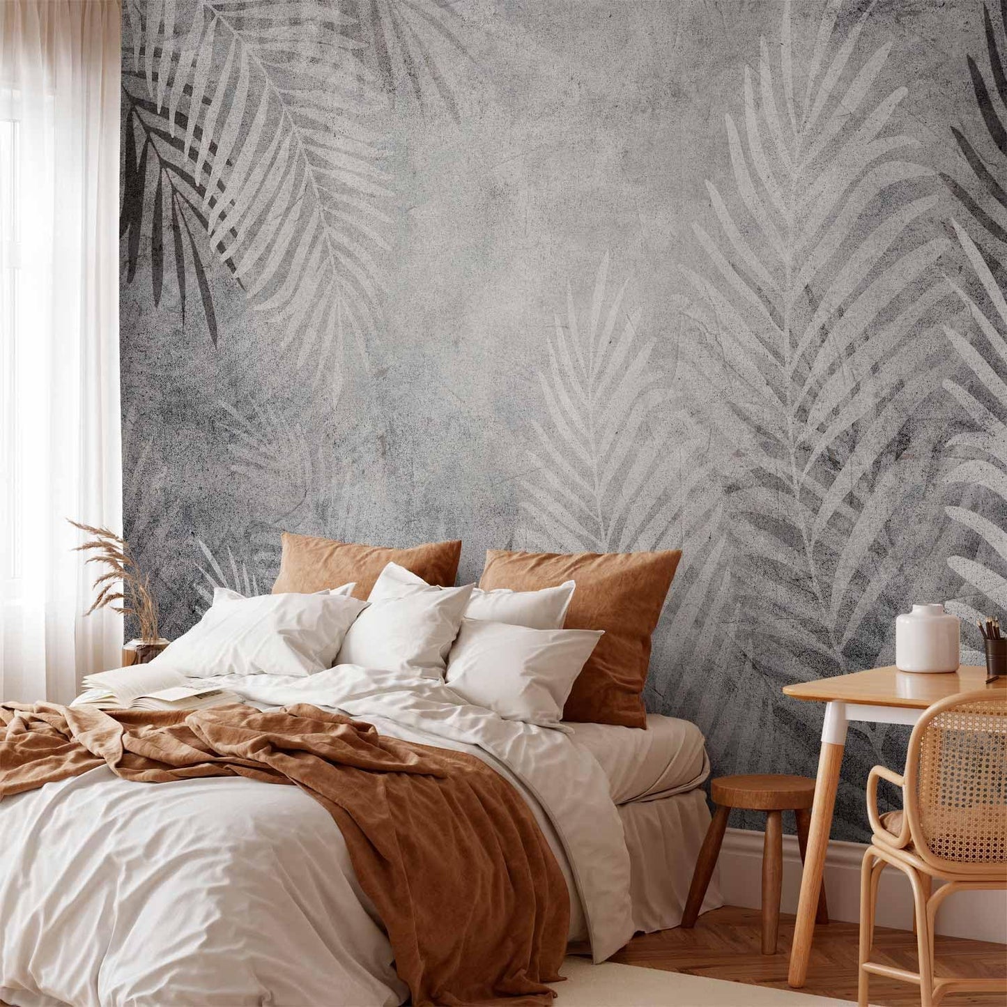 artgeist Wall Mural Leaves 116x83 in - XXL Peel and Stick Self-Adhesive Wallpaper Removable Large Sticker Foil Wall Decor Print Picture Image Design Palm Abstract Nature Botanical b-C-0855-a-a