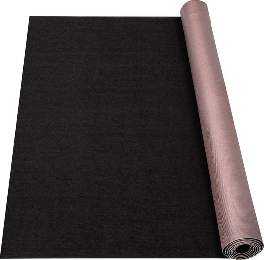 Marine Carpet, 5 FT x 20 FT Black Indoor/Outdoor Carpet, 0.2" Thick, Non-Slip, Waterproof, Machine Made, High Pile, Rectangular Area Rug