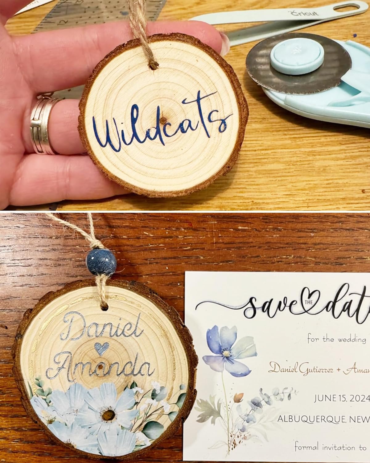 Natural Wood Slices 30 Pcs 2-2.4 Inches Craft Unfinished Wood Kit Predrilled Wooden Rounds Bark, with Hole, Wooden Discs for Crafts Ideal for DIY Projects, Christmas Ornaments