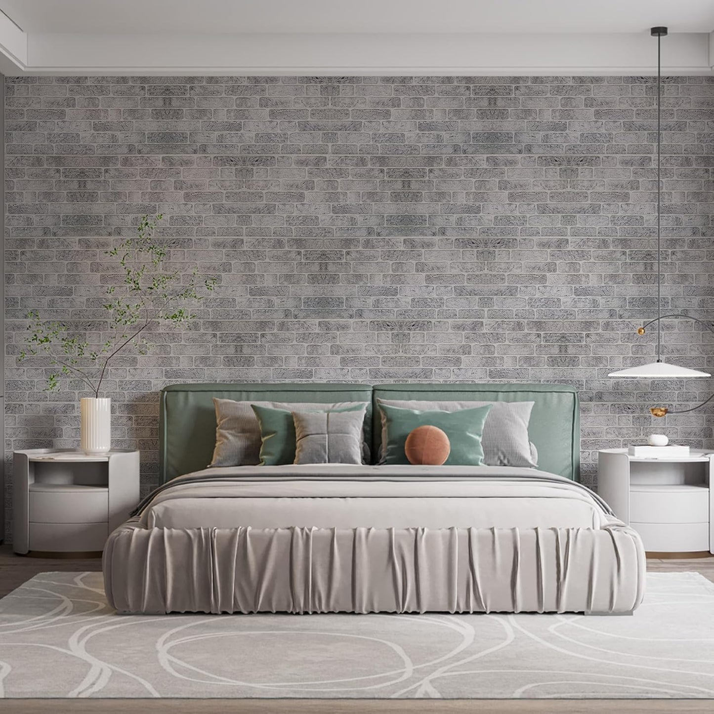 IZODEKOR 3D Wall Panels Brick Effect - Cladding, Stone Look, Styrofoam Facing for Living Room, Kitchen, Bathroom, Balcony, Bedroom and Back of Counter | White Grey (3 Piece Panel) | Covers 16 sq ft