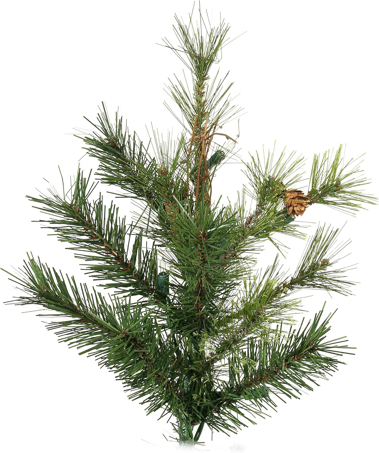 Vickerman 7.5' Mixed Country Pine Slim Artificial Christmas Tree, Unlit - Faux Christmas Tree - Seasonal Indoor Home Decor