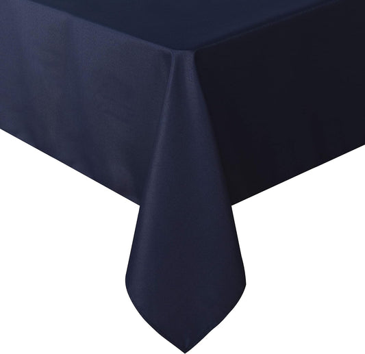 sancua Rectangle Tablecloth - 54 x 120 Inch - Water Resistant Spill Proof Washable Polyester Table Cloth, Decorative Fabric Table Cover for Dining Tables, Buffet Parties and Camping, Navy