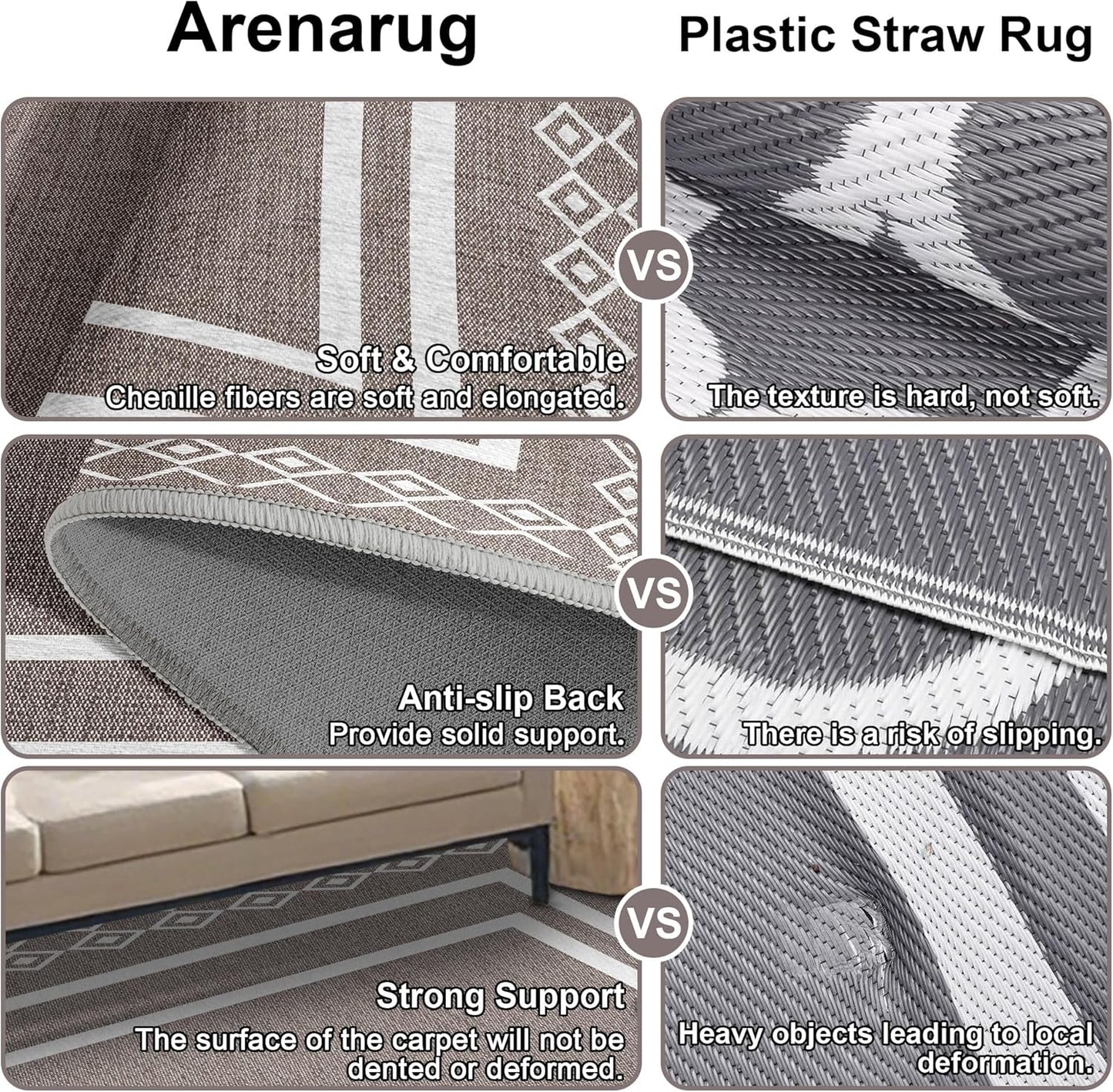 Outdoor Patio Rug, Outside Rectangular Carpet, Moroccan Geometric Rugs, Washable Large Indoor Outdoor Rug 6x9 Mats for RV, Picnic, Backyard, Deck, Balcony, Porch, Beach