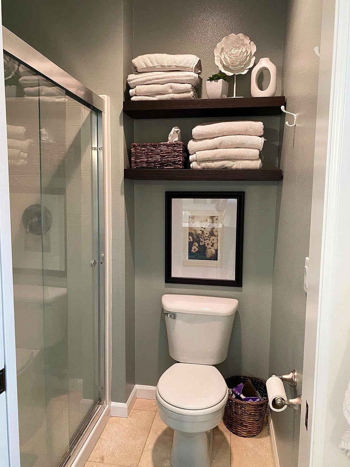 Joel's Antiques 30 Inch Wooden Floating Shelves for Wall - 30x12x2 in - Made of Natural Wood - Long Heavy Duty Rustic Wall Shelves for Bedroom - Perfect for Living Room, Kitchen - Mocha