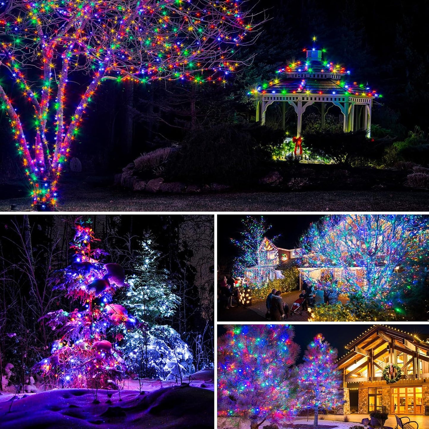 btfarm Solar String Lights Outdoor - 80LED 33FT Solar Fairy Lights Outside Waterproof 8 Modes, Copper Wire Solar Powered Twinkle Lights for Tree Garden Christmas Wedding Party Decor, Colorful