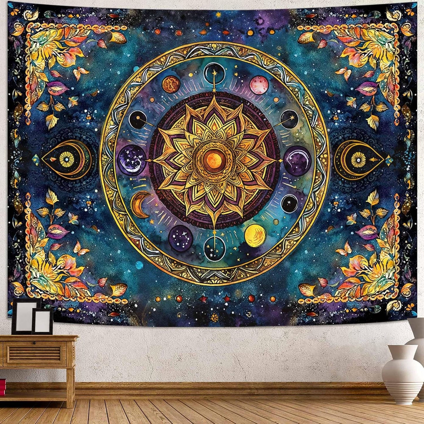 Lunerfex Mandala Solar System Tapestry Boho Tapestry for Bedroom Galaxy Tapestries Wall Hanging Living Room Wall Art and Home Decor 44x60