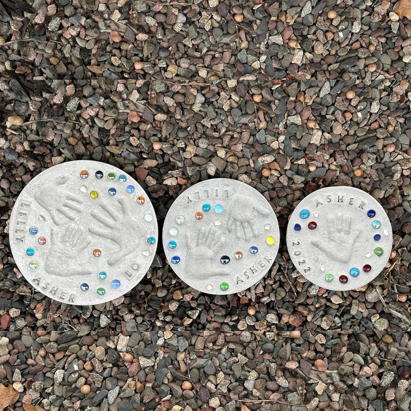 Large DIY Stepping Stone Kit, Handprint Stepping Stone, Mother's Day Gift, Footprint Stepping Stone (14 Inch)