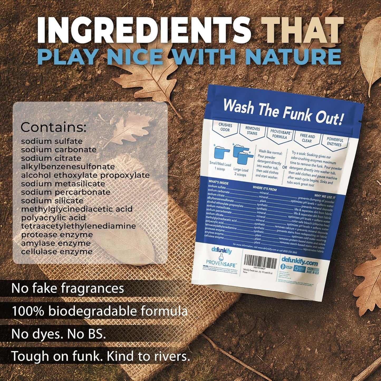 Laundry Detergent Powder, 92 Load/55oz. 'Free & Clear' Powder Laundry Detergent for Sensitive Skin. ProvenSafe™ Laundry Stripper Washing Detergent w/Odor & Stain Remover for Activewear & All Fabrics