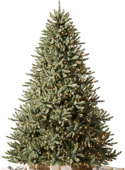 Balsam Hill 15 ft Pre-Lit Classic Blue Spruce - Artificial Christmas Tree with 11,454+ Tips, 3300 Hand-Strung Clear LED Lights, Easy Plug System & Premium Stand for Indoor Holiday Decorating
