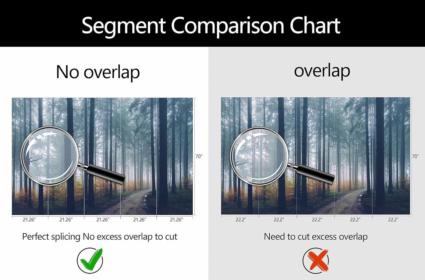 WFBHUA-Dark Forest Tree Wallpaper Mural Nursery Woodland Natural Landscapes Wall Murals for Bedroom Living Room(Not Peel and Stick)