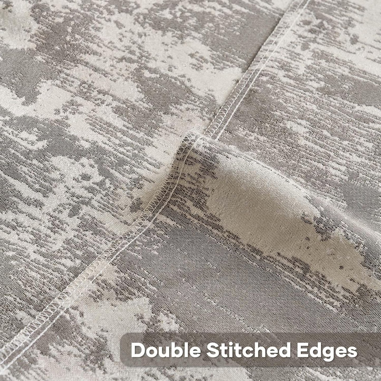 FUTEI Black White Decorative Throw Pillow Covers 24x24 Inch Set of 2,Soft Faux Cashmere Jacquard - Textured & Cozy Euro Pillow Shams,Modern Home Decor for Couch Bed Living Room