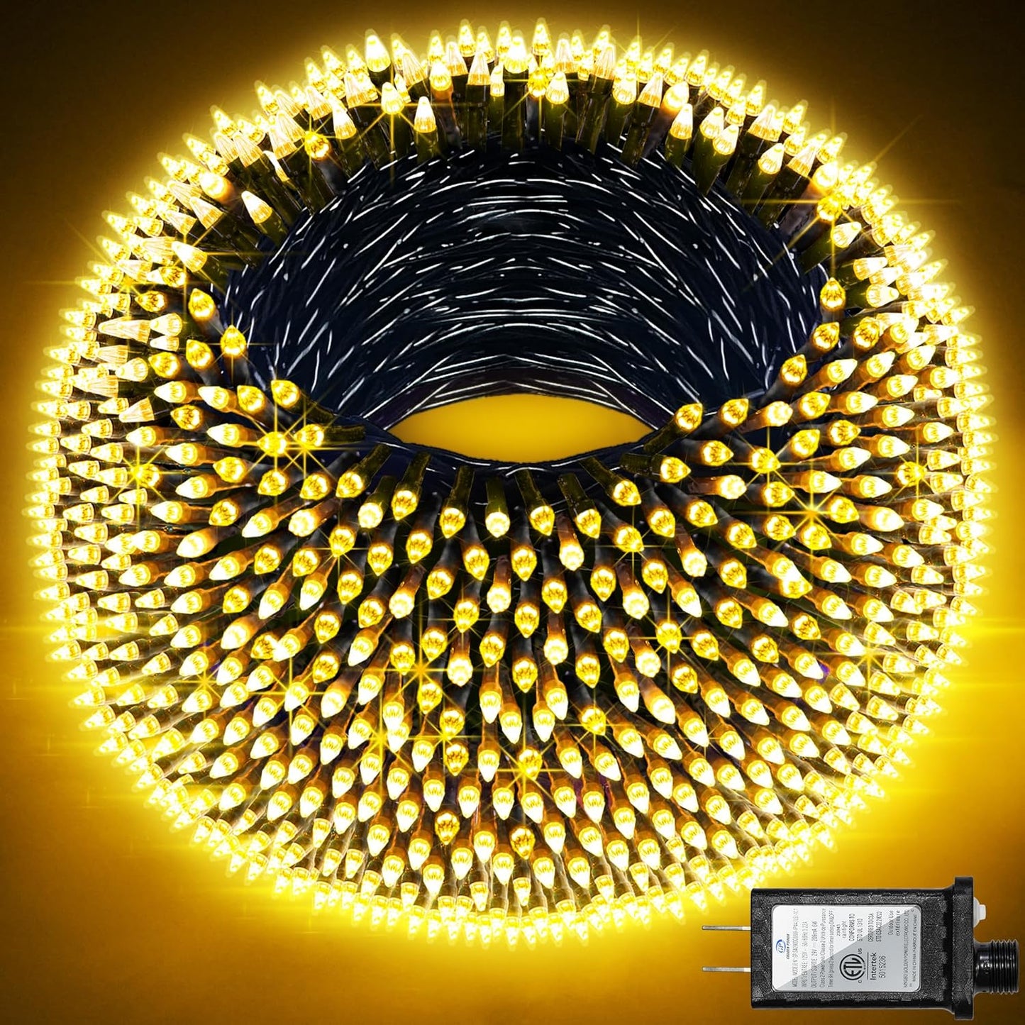 300LED Christmas Lights Outdoor Indoor Use, 12 Lighting Modes 75ft Christmas Tree Lights with Timer, Dimmable Warm White LED StringLights Waterproof for Yard Tree Wedding Party Holiday Warm White