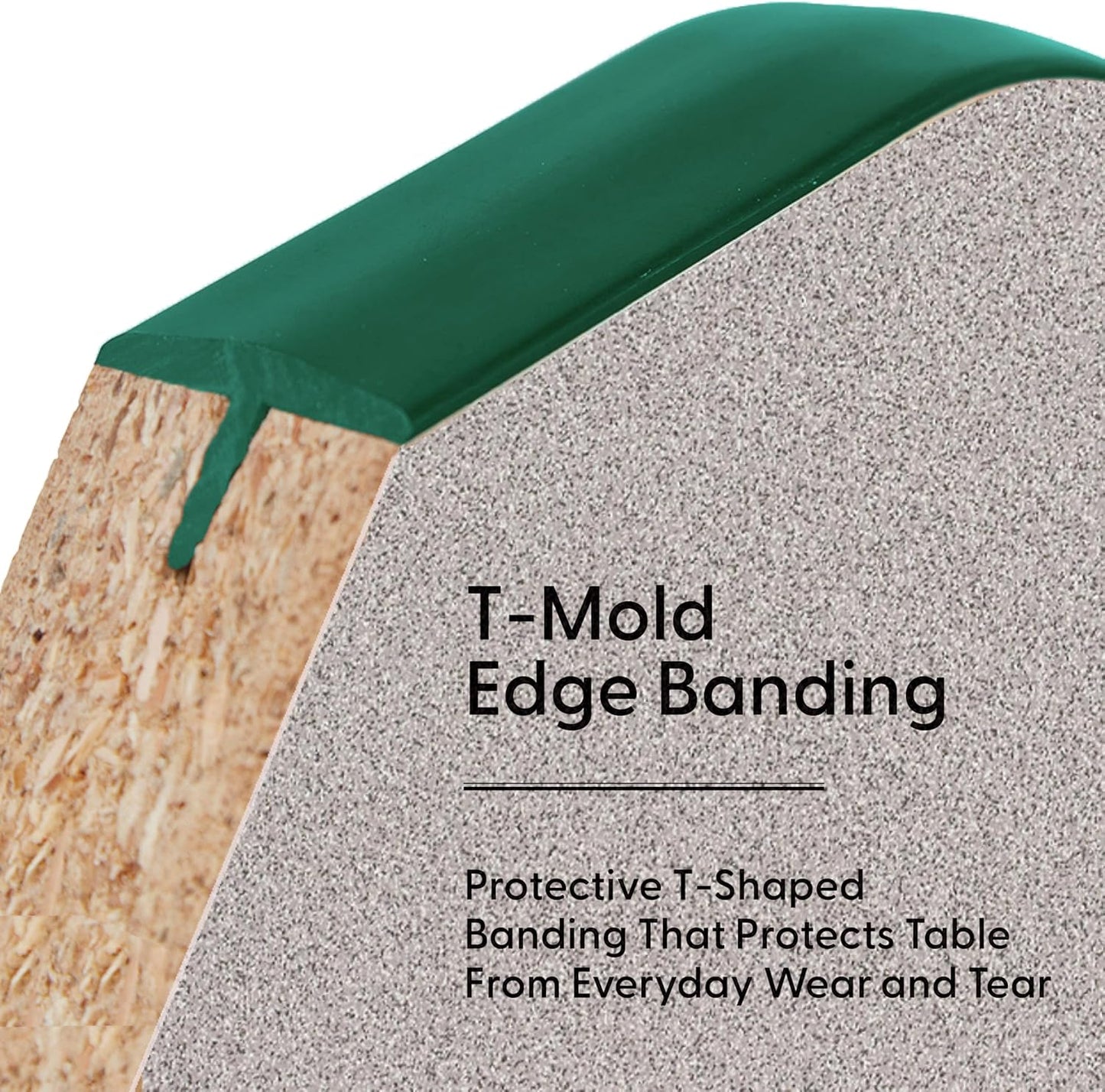 FDP Rectangle Activity School and Classroom Kids Table (30 x 72 inch), Chunky Toddler Leg, Adjustable Height 15-24 inches - Gray Top and Green Edge