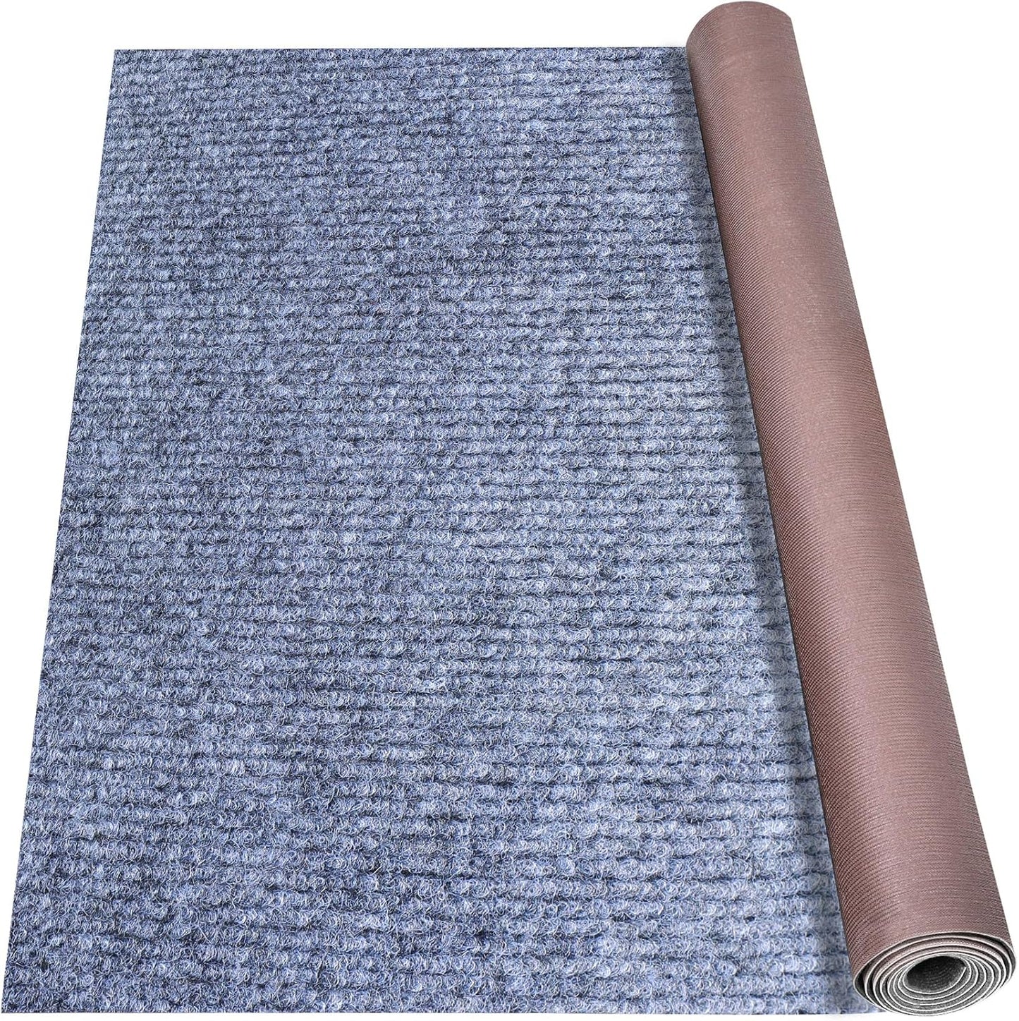 Marine Carpet,6 FT x 10 FT Blue-Gray Indoor Outdoor Carpet 0.2" Thick Boat Carpet with Water-Proof TPE Backing, Non-Slide Outdoor Marine Carpet Roll for Home, Patio, Porch, Deck
