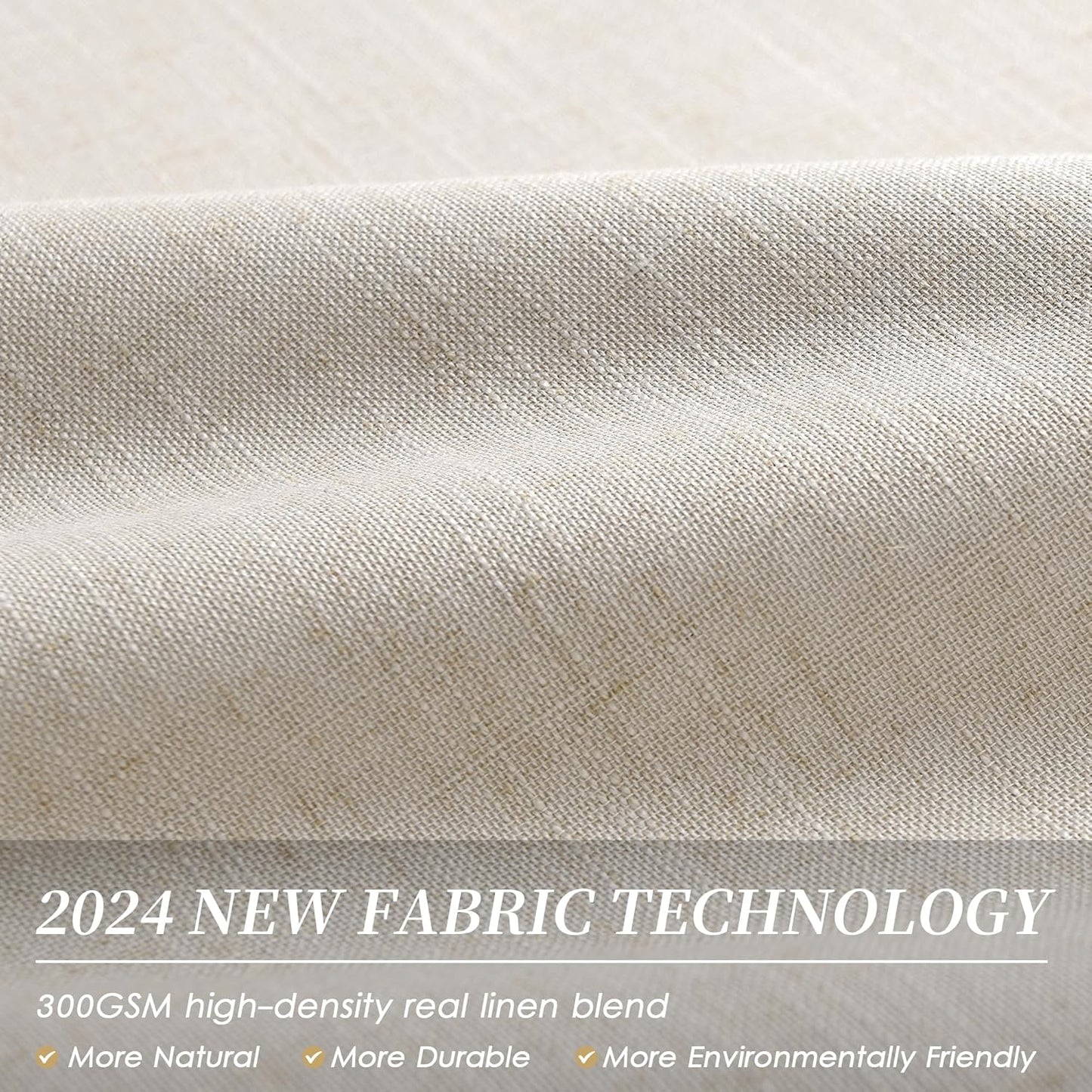 Greyish Beige Linen Black Out Curtains 80 Inch Long 2 Panels Set for Bedroom Light Blocking Curtains Greige with 100% Blackout Backing Light Taupe Thermal Insulated Room Darkening Curtain Drapes