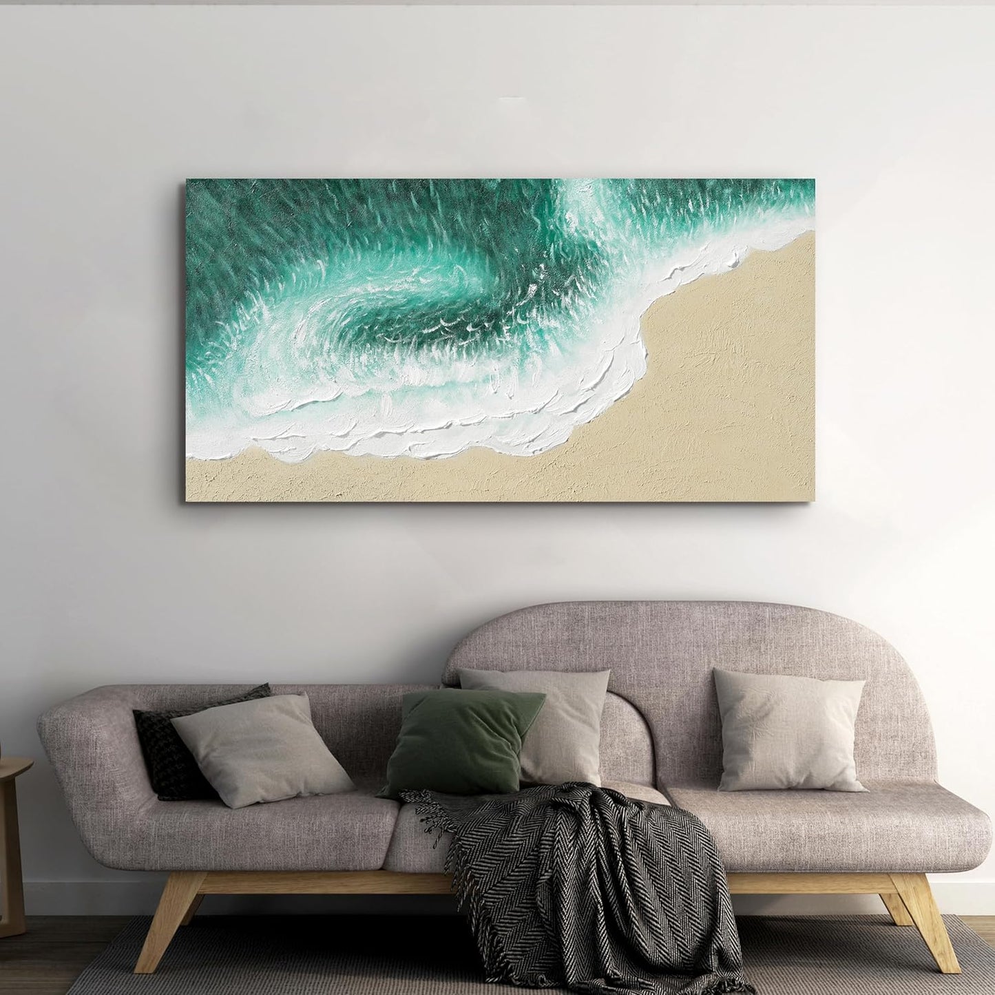 Canvas Wall Art Decor Modern Green Wall Art Prints Wall Art Pictures for Living Room Abstract Canvas Art Wall Decor Coastal Beach Decorations Nature Artwork for Walls Bedroom Office Decor 20" X 40"