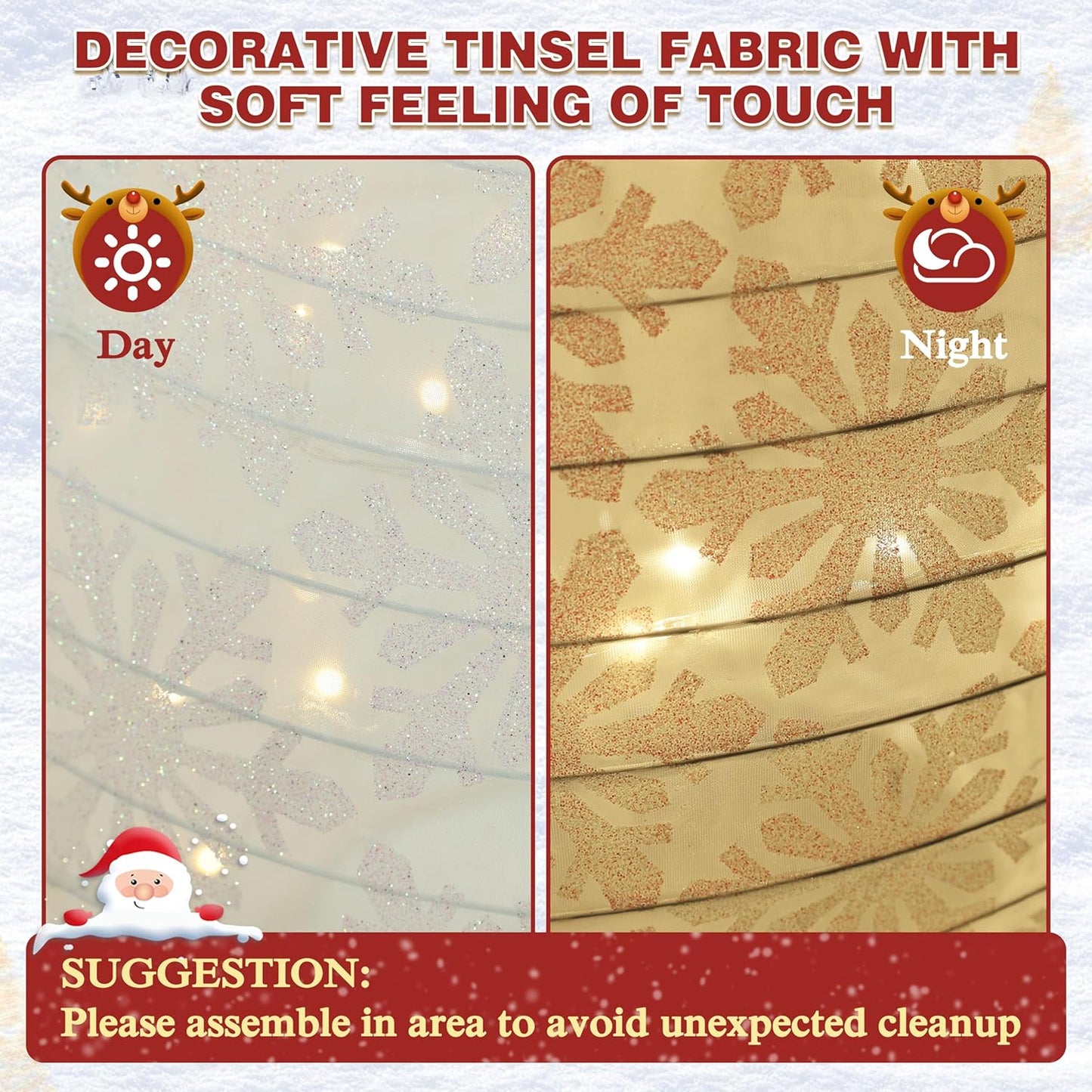 4FT Pop-Up Snowman Family, Pre-Lit Holiday Decoration Sign with 270 LED Lights, Customized Placement Holiday Display for Indoor, Outdoor