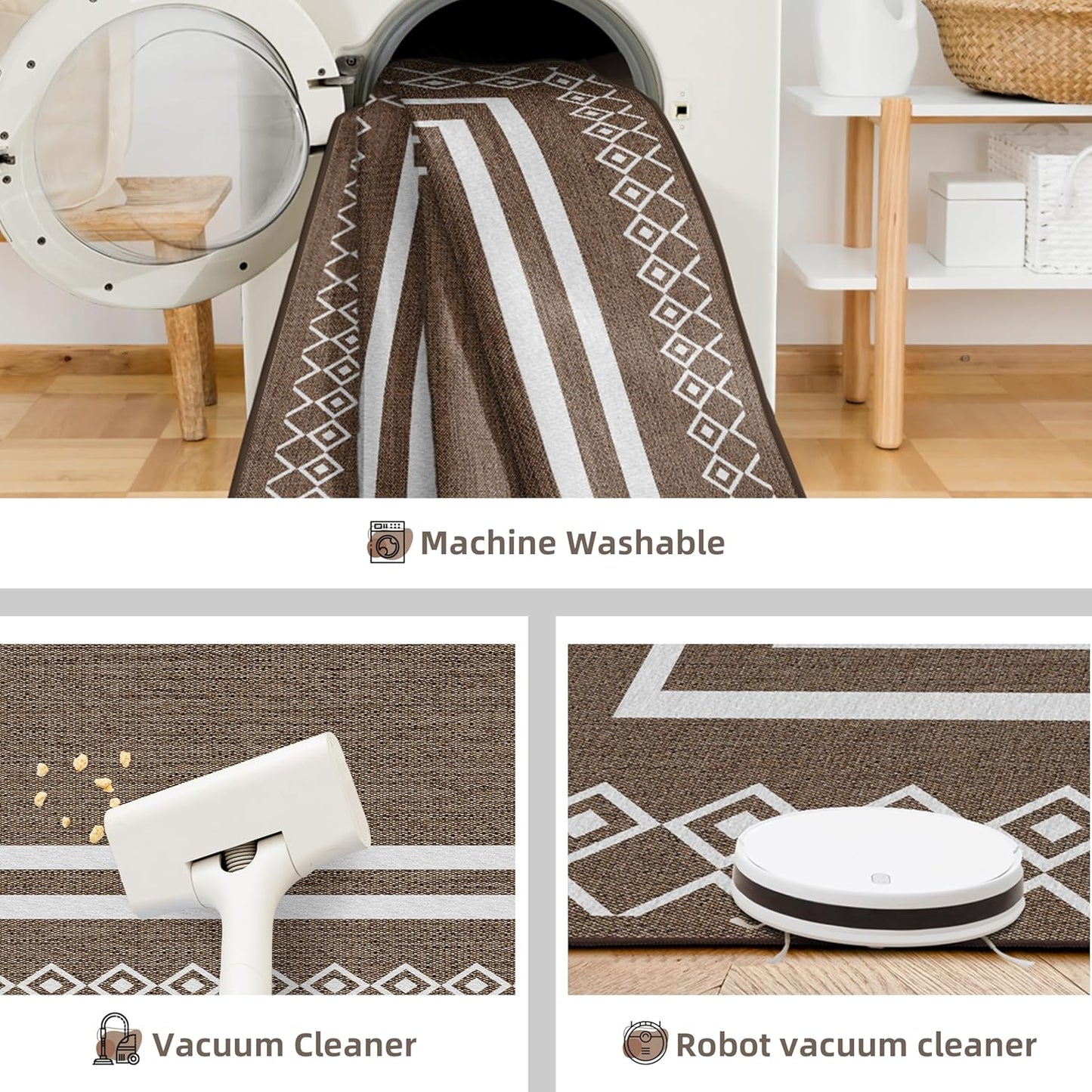 Outdoor Patio Rug, Outside Rectangular Carpet, Moroccan Geometric Rugs, Washable Large Indoor Outdoor Rug Mats for RV, Picnic, Backyard, Deck, Balcony, Porch, Beach 5'x8'