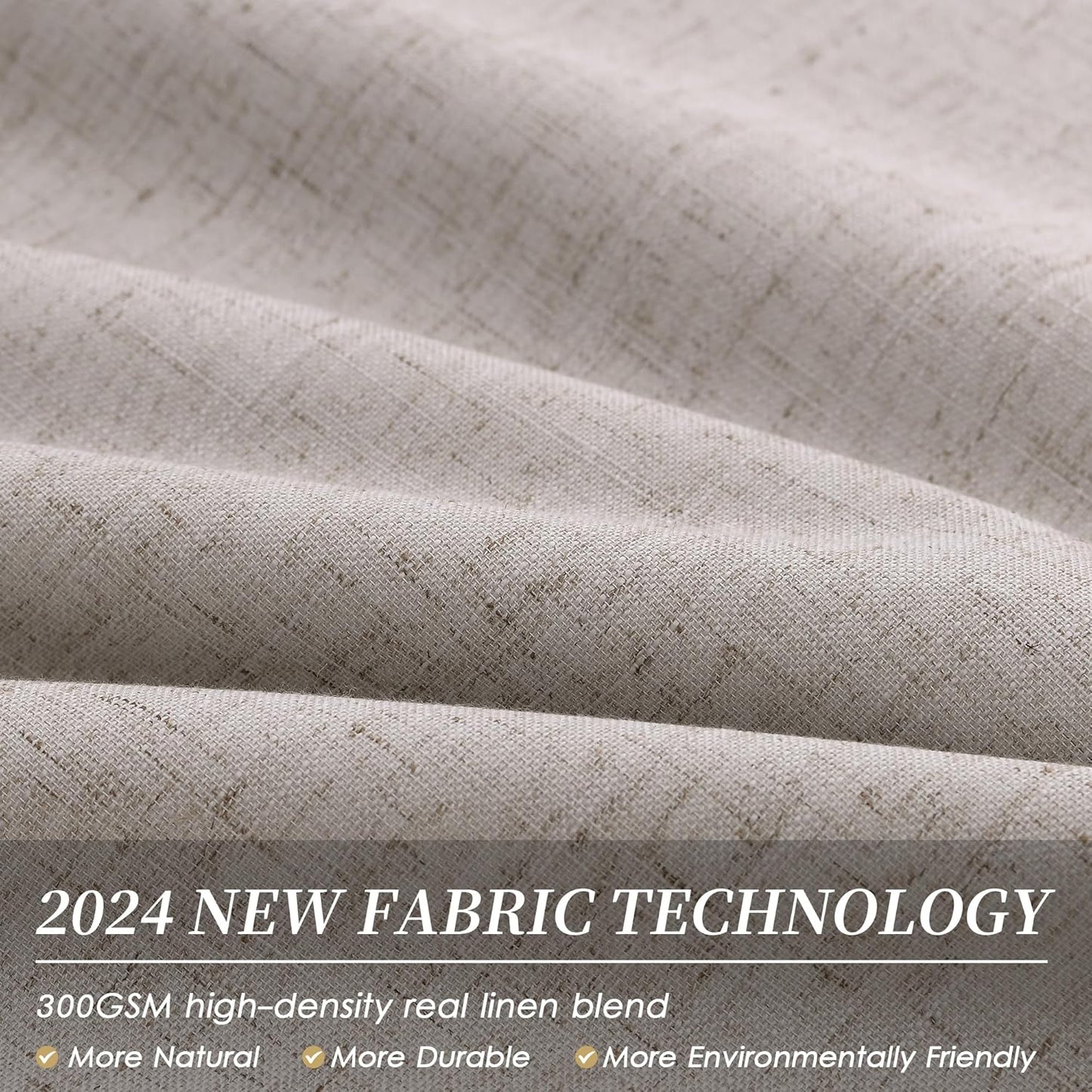 Brownish Grey Linen Blackout Curtains for Bedroom 84 Inch Length 2 Panels Set Room Darkening Curtains Black Out Curtain Neutral Thermal Insulated Living Room Winter Window Drapes Back Tab 52x84