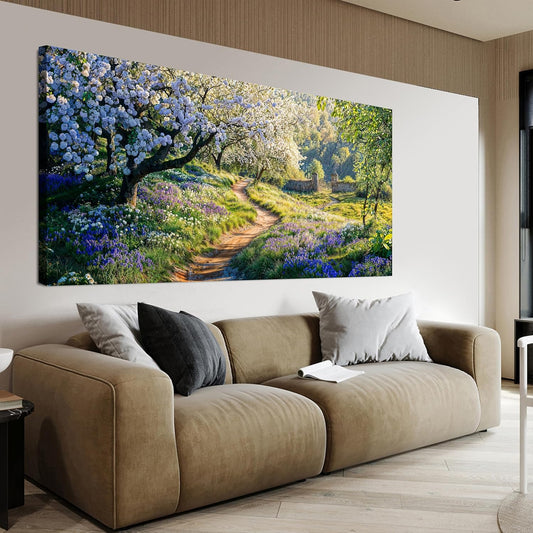 Large Canvas Wall Art Decor Large Modern Green Wall Art for Living Room Flower Tree Wall Art Prints Nature Art Work for Wall Decor Landscape Artwork for Walls Kitchen Bedroom Office Decor 29"X58"