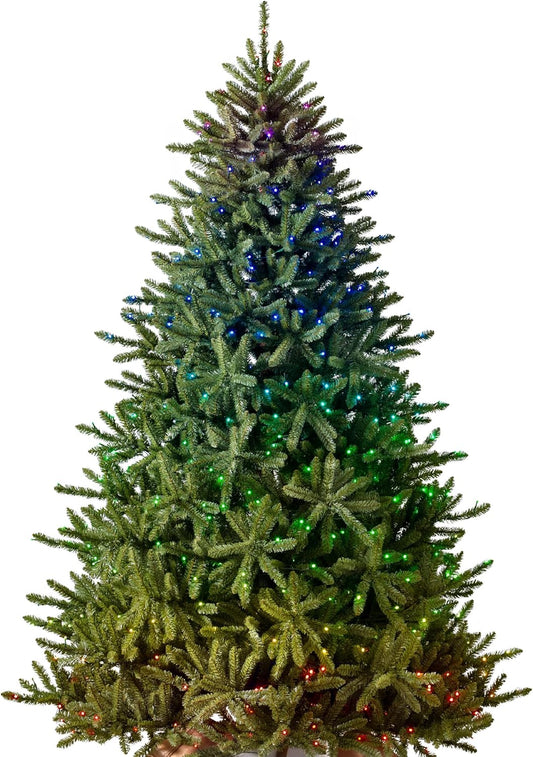 Balsam Hill 6.5ft Pre-Lit Classic Blue Spruce Artificial Christmas Tree with 2,144+ Tips, 330 Twinkly LED Smart Lights, Easy Plug System, Premium Stand & Storage Bag for Indoor Holiday Decorating