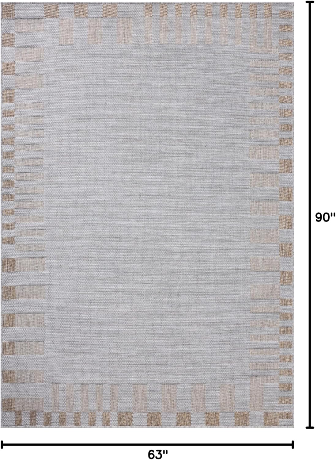 Loloi Amber Lewis Topanga Collection TOP-08 Silver/Natural 5'-3" x 7'-6" Indoor/Outdoor Area Rug