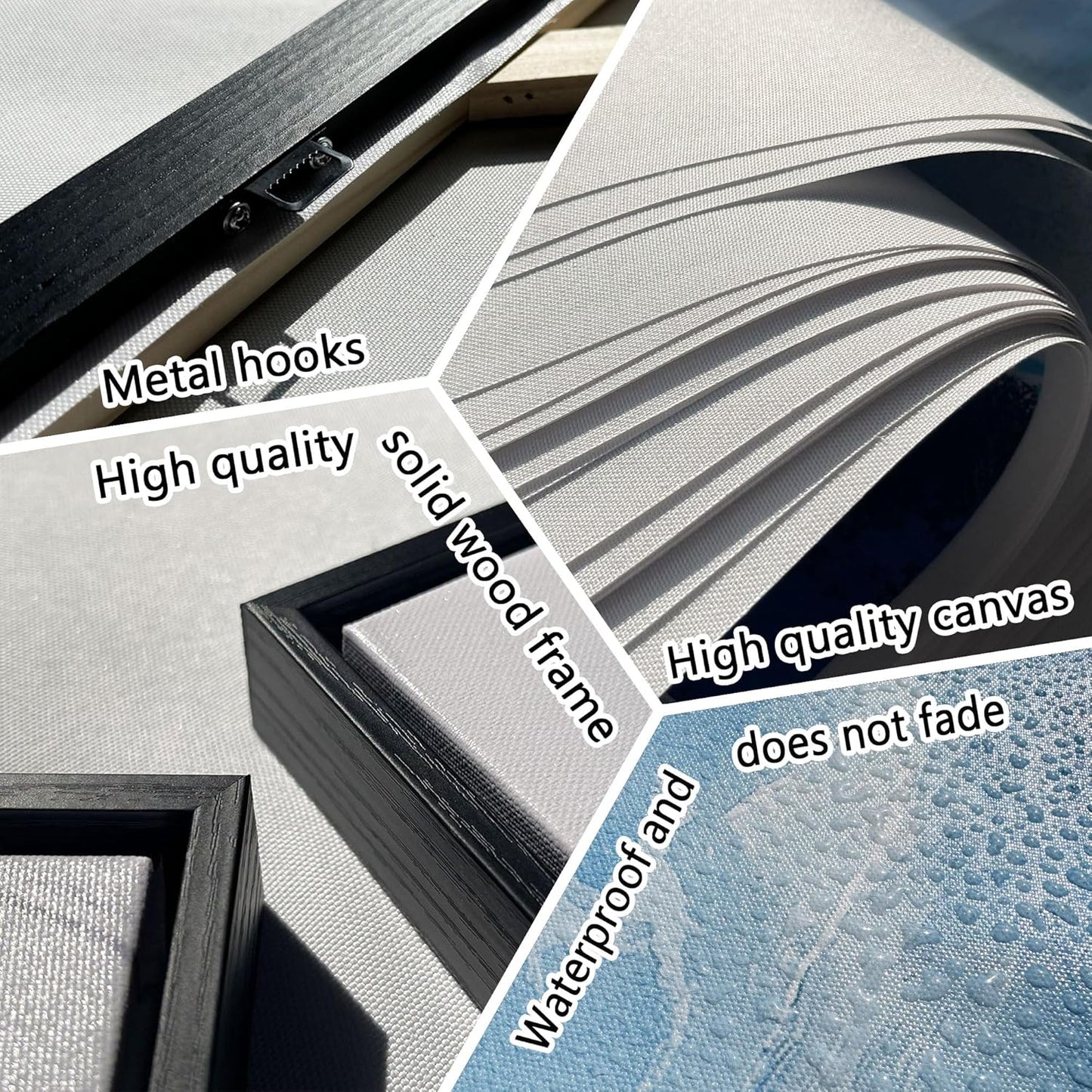 yiijeah Large Living Room Wall Decor - Canvas Wall Art Blue Aurora Scenery Paintings Framed Wall Pictures Artowrk for Walls Bedroom Nature Waterfall Landscape for Office Home Decor