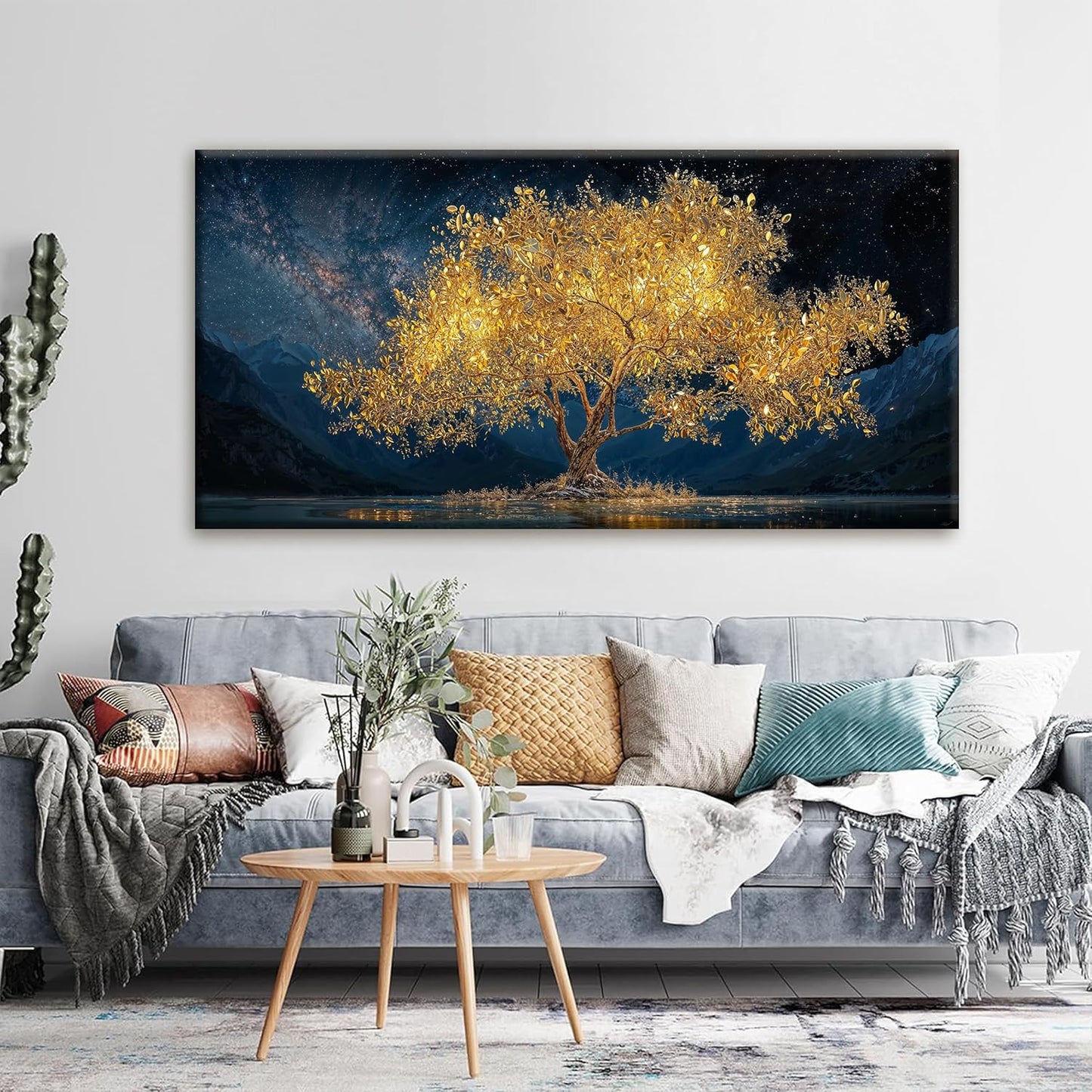 Tsomzxng Canvas Wall Art Decor Modern Large Wall Art For Living Room 29 X 58 Inches Gold Tree Of Life Abstract Wall Decor Paintings Picture For Bedroom Dining Room Home Office Artwork