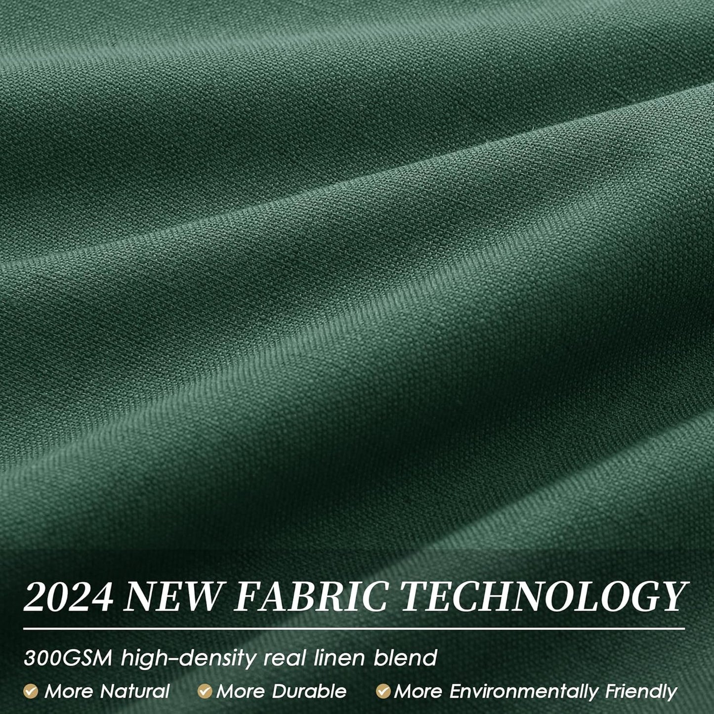 BOODII Room Darkening Curtains 120 Inch Back Tab Thermal Insulated Black Out Linen Drapes Extra Long Blackout Curtains for Patio Door Large Window Ceiling to Floor Light Blocking Green 52x120