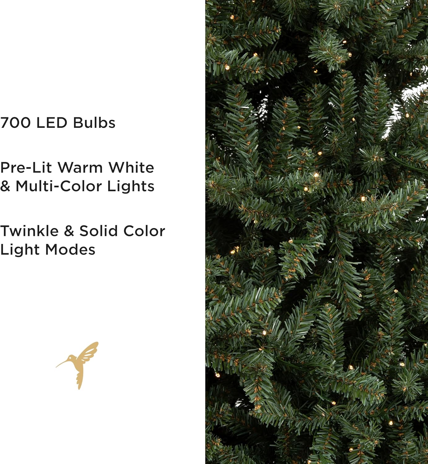 Papyrus 7 ft Pre-Lit Artificial Christmas Tree, Blue Spruce, Warm White Lights, Includes Stand and Storage Bag