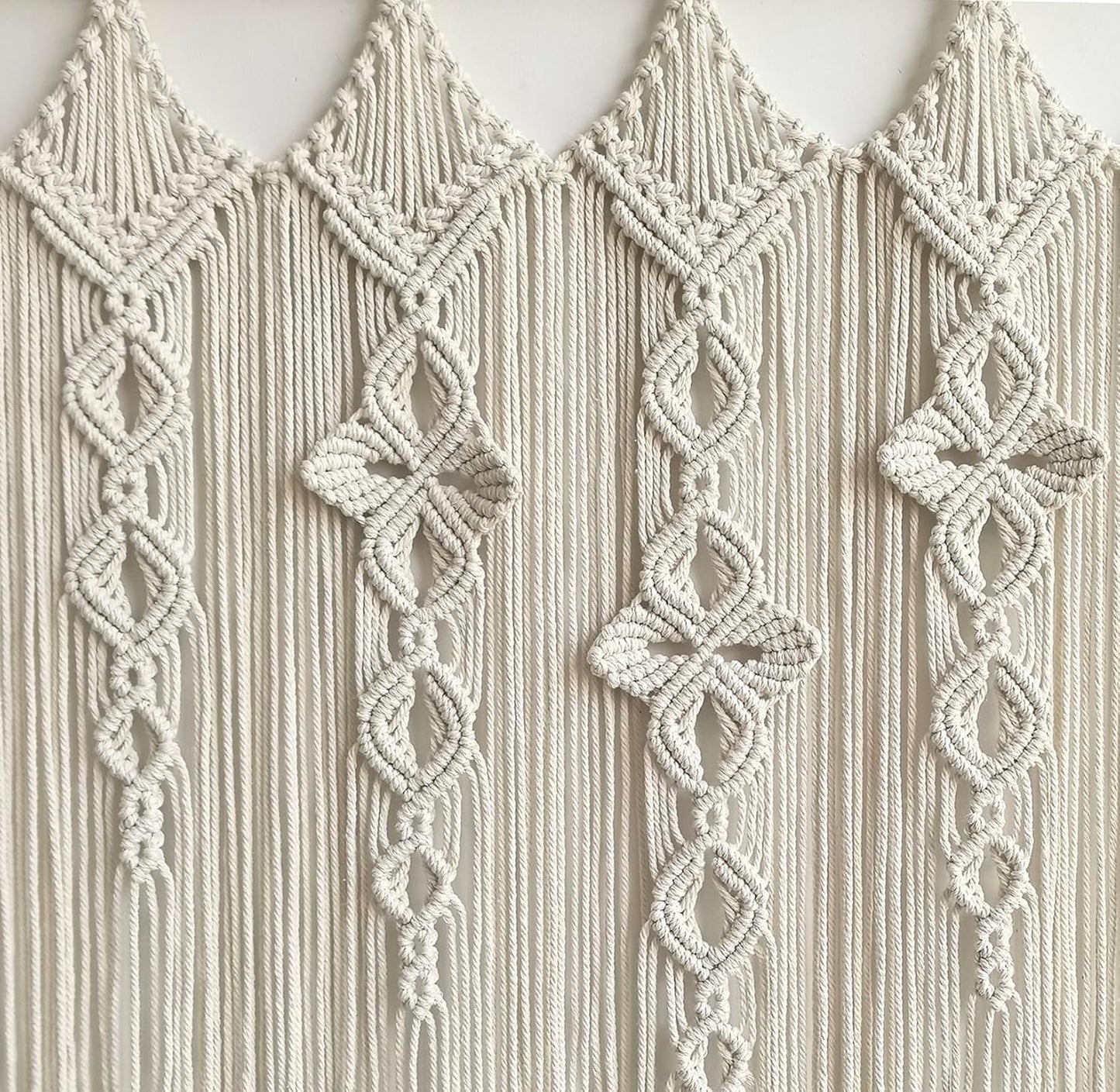 Achart Macrame Wall Hanging Large- Boho Wall Decor- large wall art- Wall Decor Living Room- Macrame Tapestry Boho Decor for Bedroom (Beige-Flower)