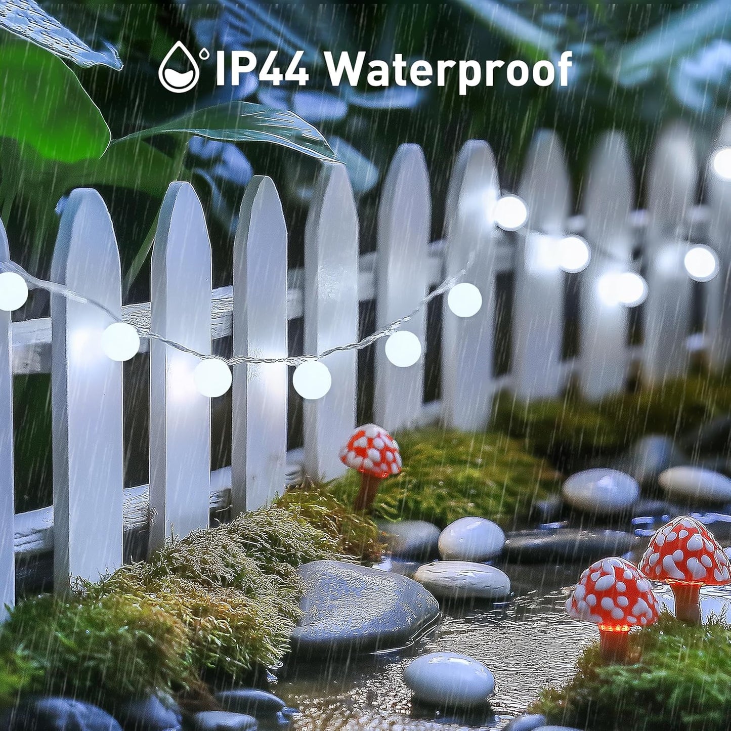 JMEXSUSS 100ft Globe String Lights Indoor Outdoor Waterproof, 200 LED White Christmas Fairy Lights Plug in with Remote, Connectable Hanging Lights for Bedroom Tent Camping Patio Wedding Garden Decor