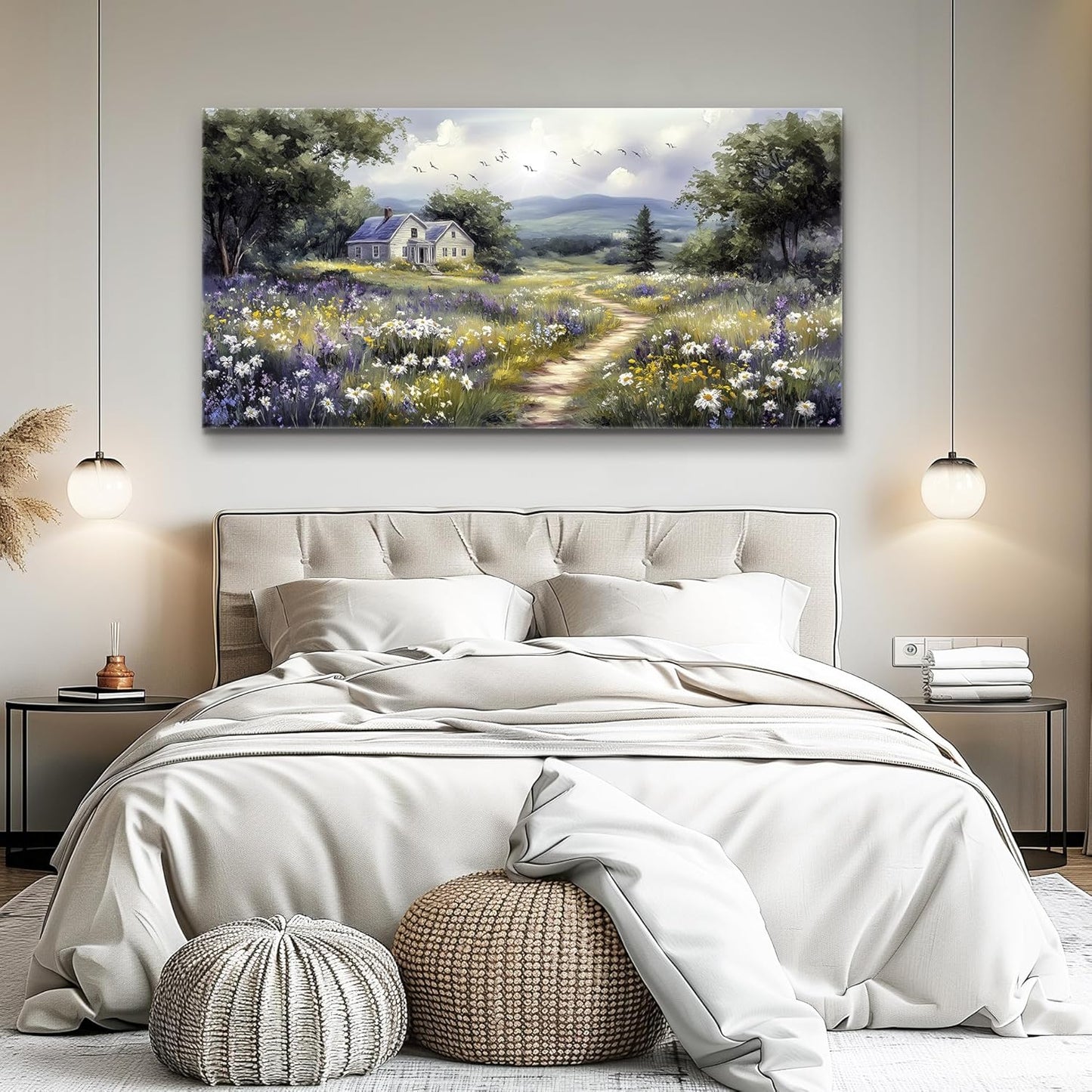 Large Wall Decor for Living Room Canvas Wall Art for Office Wall Decorations for Bedroom Garden Painting Artwork Room Home Decor 24x48 in