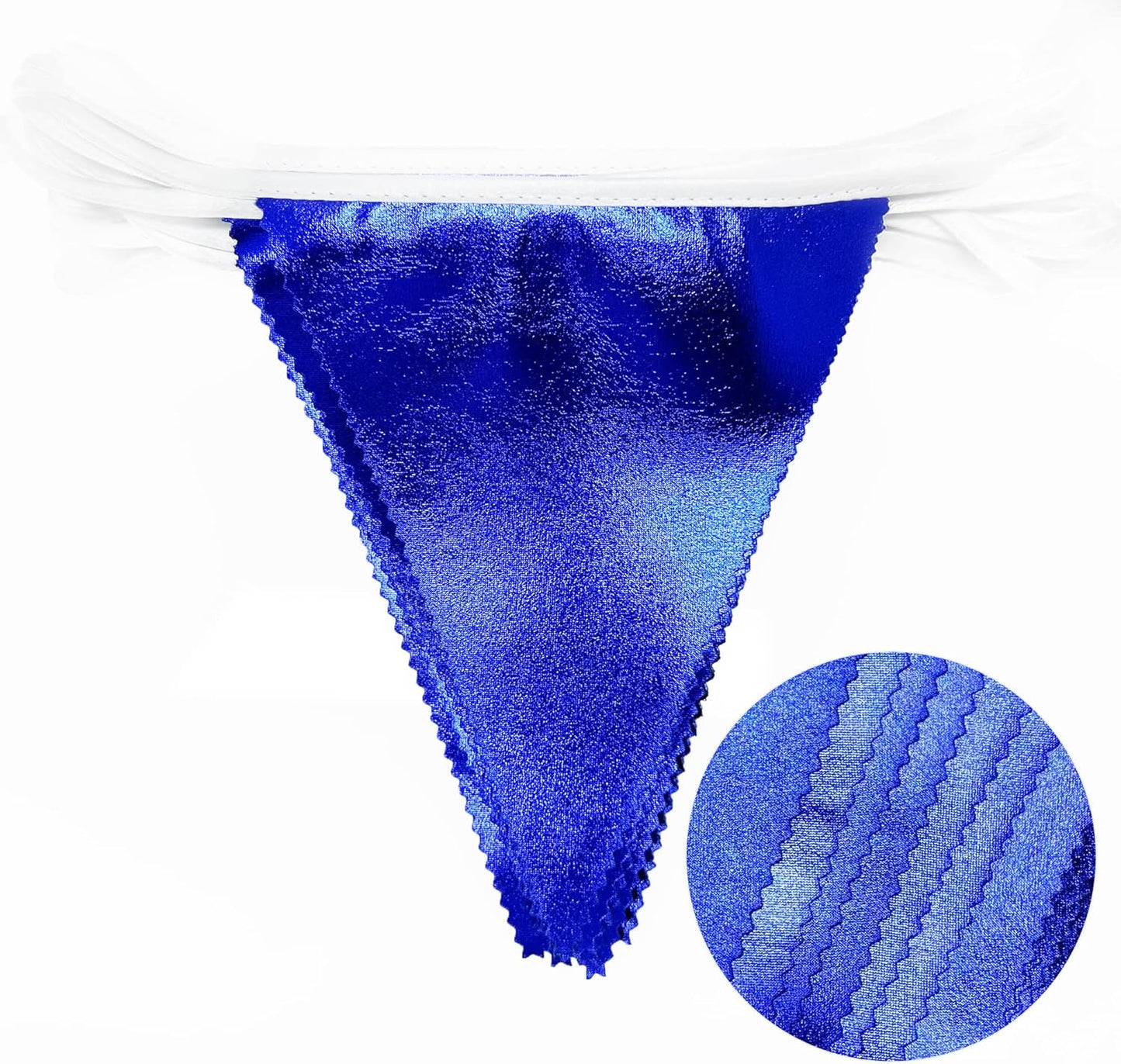 Royal Blue Party Decoration Navy Blue Triangle Pennant Banner Flag Dark Blue Metallic Fabric Bunting Garland for Graduation Wedding Retirement Bridal Shower Birthday Nautical Ahoy Achor Party Supplies