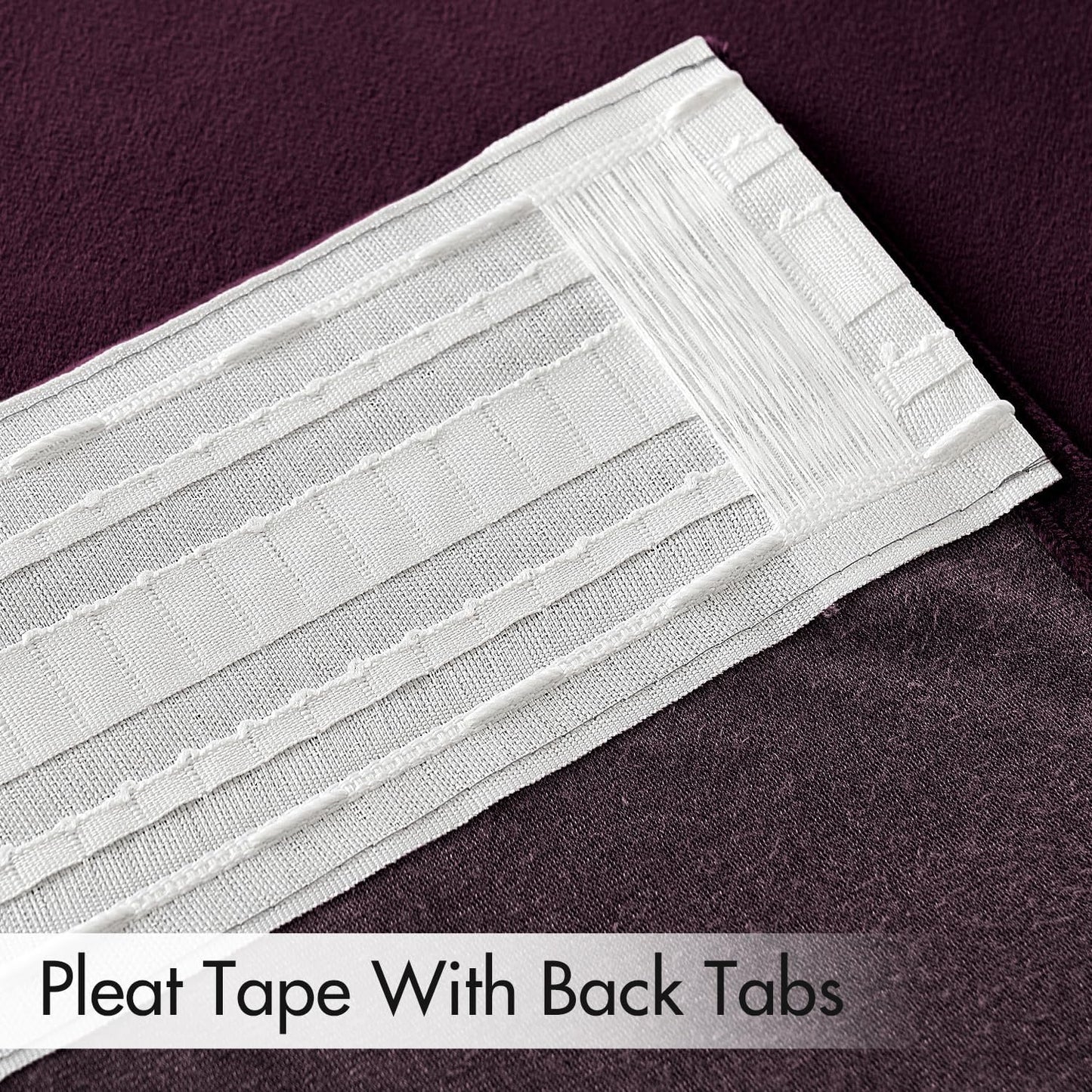 MIULEE Dark Purple Velvet Curtains 96 inches 2 Panels - Luxury Room Darkening Window Drapes for Bedroom Living Room Thermal Insulated Super Soft Blackout, Back Tab Rod Pocket Pinch Pleated, W52 x L96