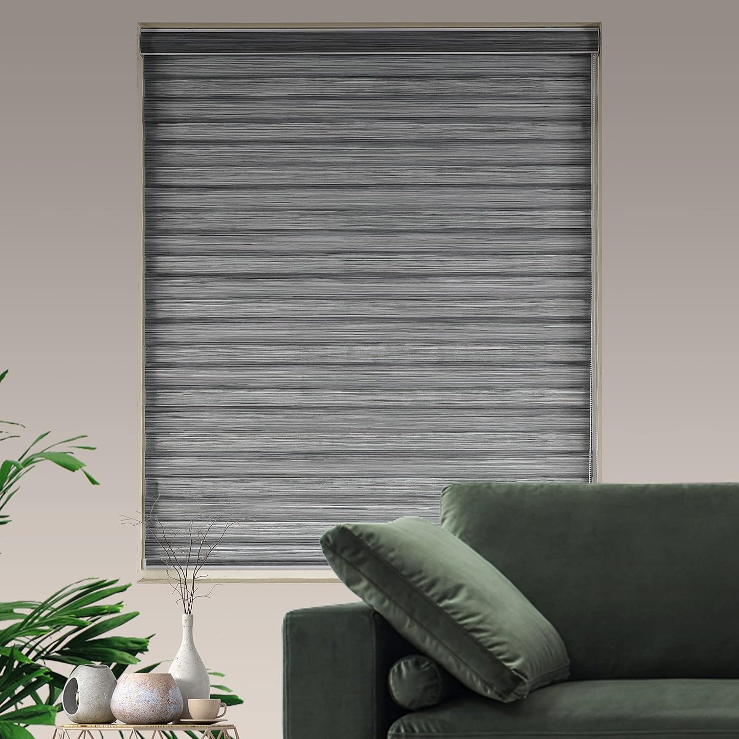 Zebra Blinds Window Blind Zebra Shade Blinds for Windows Roller Sheer Shades Privacy Light Filtering Shades for Home Kitchen Bathroom (Width 71'' X Height 72'' Grey)