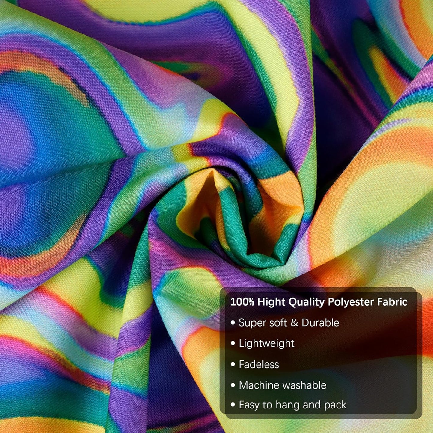 OSVINO Blacklight Colorful Mandala Tapestry 79"x59" Kaleidoscopic Trippy Room Decor Black Light Poster Bohemian Wall Decor for Bedroom Backdrop Decor