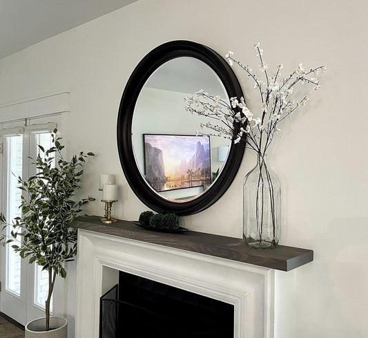 joelsantiques 60 Inch Wooden Floating Shelves for Wall - 60x8x2 in - Made of Natural Wood - Long Heavy Duty Rustic Wall Shelves for Bedroom - Perfect for Living Room, Kitchen - Made in USA - Mocha