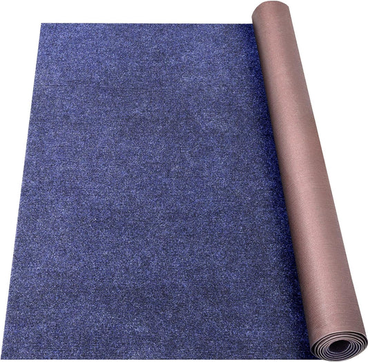 Marine Carpet,5 FT x 25 FT Deep Blue Indoor Outdoor Carpet 0.2" Thick Boat Carpet with Water-Proof TPE Backing, Non-Slide Outdoor Marine Carpet Roll for Home, Patio, Porch, Deck