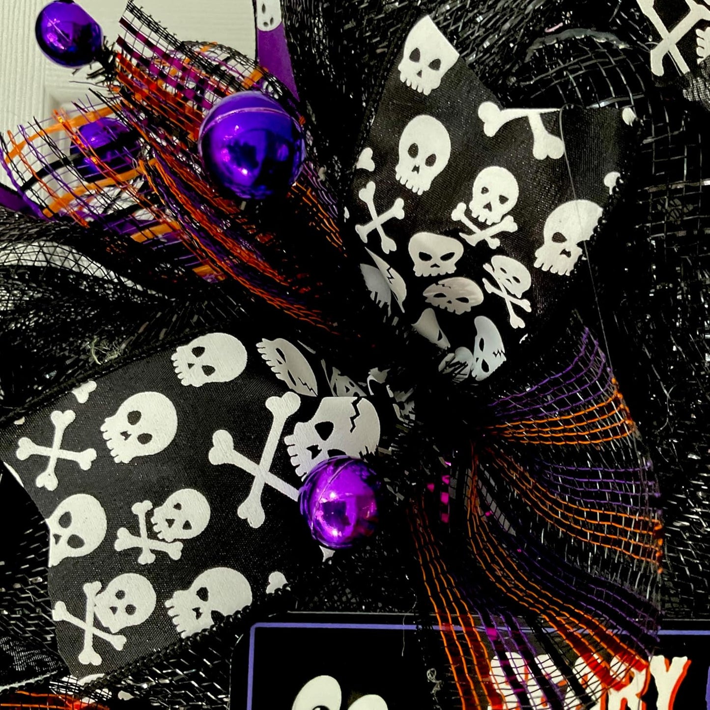 Scary Creepy Skeletons Halloween Wreath Available in 24 inch and 28 inch diameters